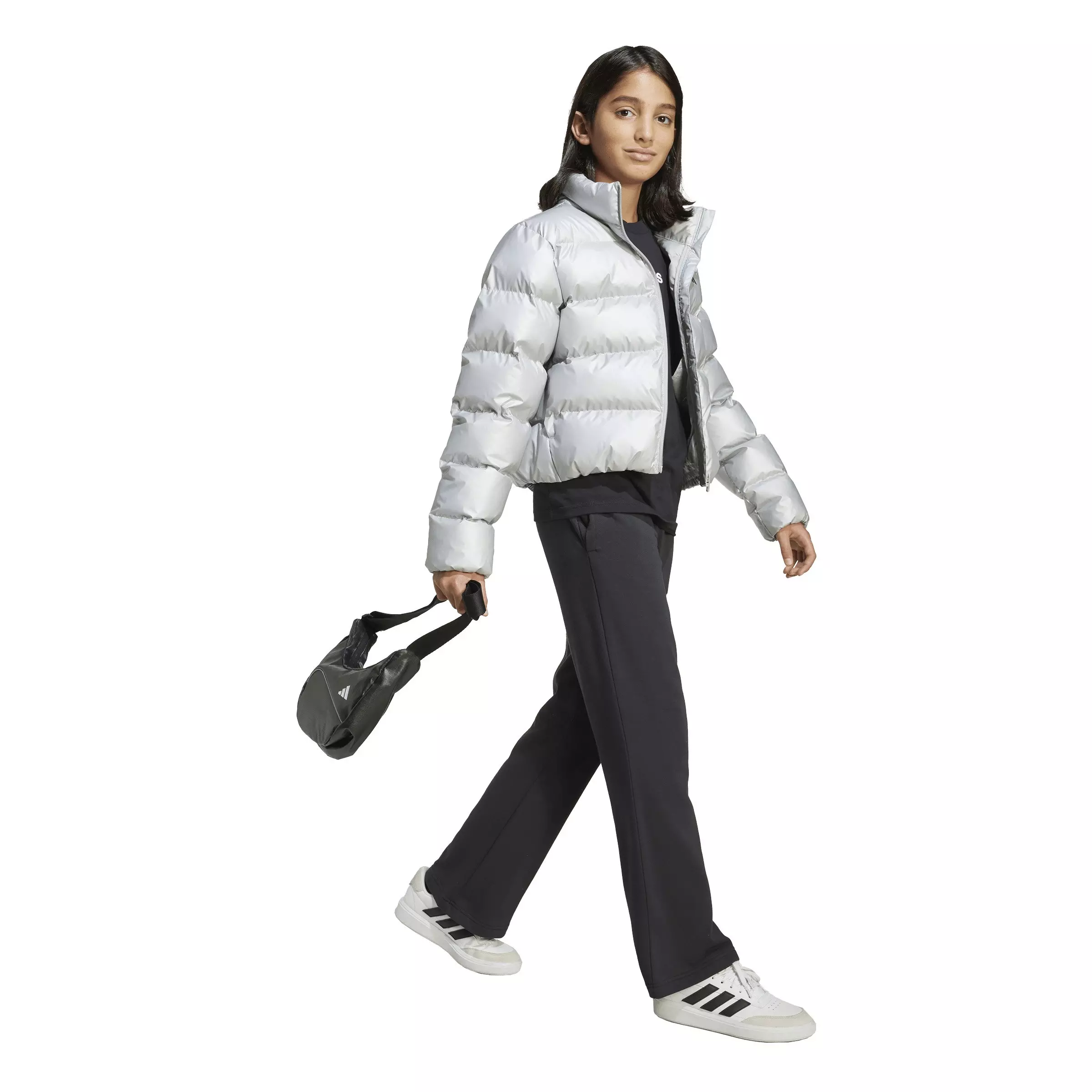 adidas Big Kids' Synthetic Down Glam Jacket - Silver - SILVER