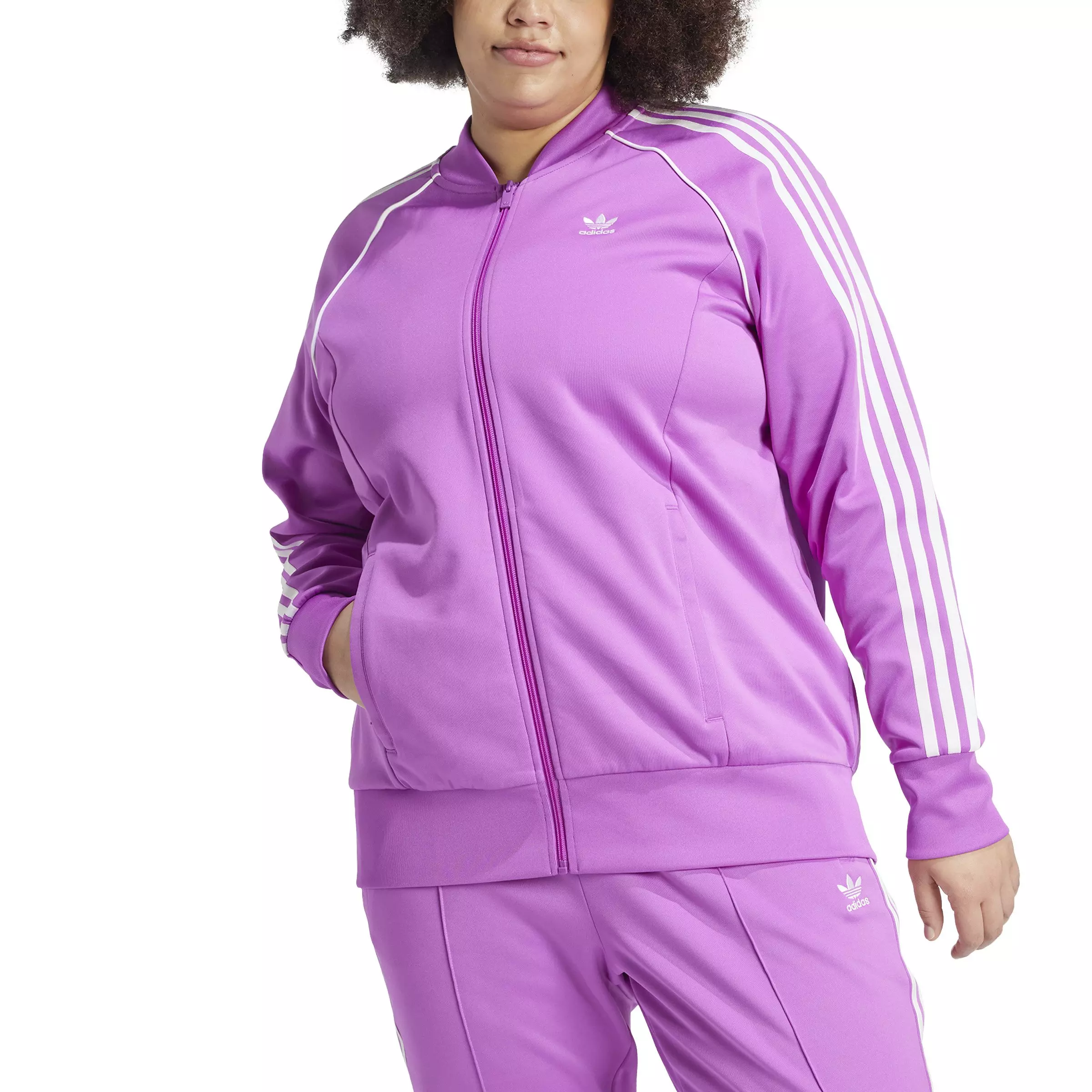 adidas Originals Women's Adicolor Classics SST Track Jacket-Purple - PURPLE