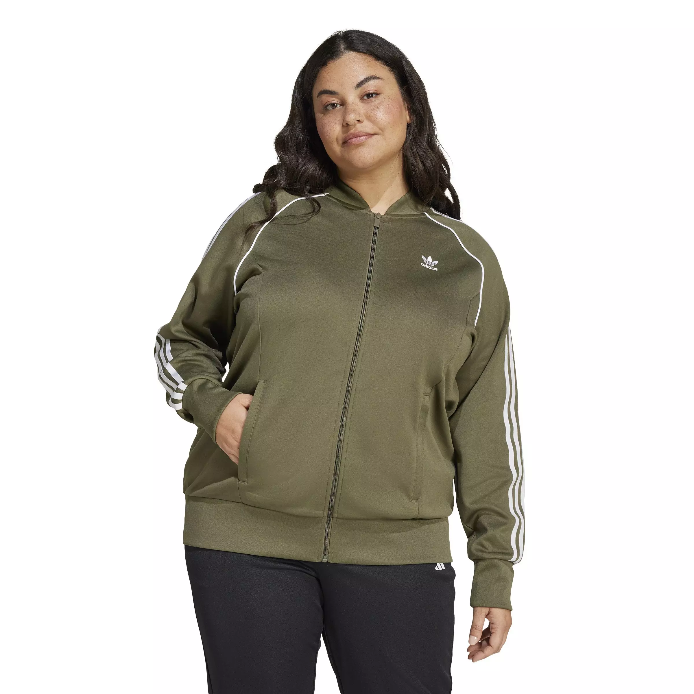 adidas Originals Women's Adicolor Classics SST Track Jacket-Green - GREEN