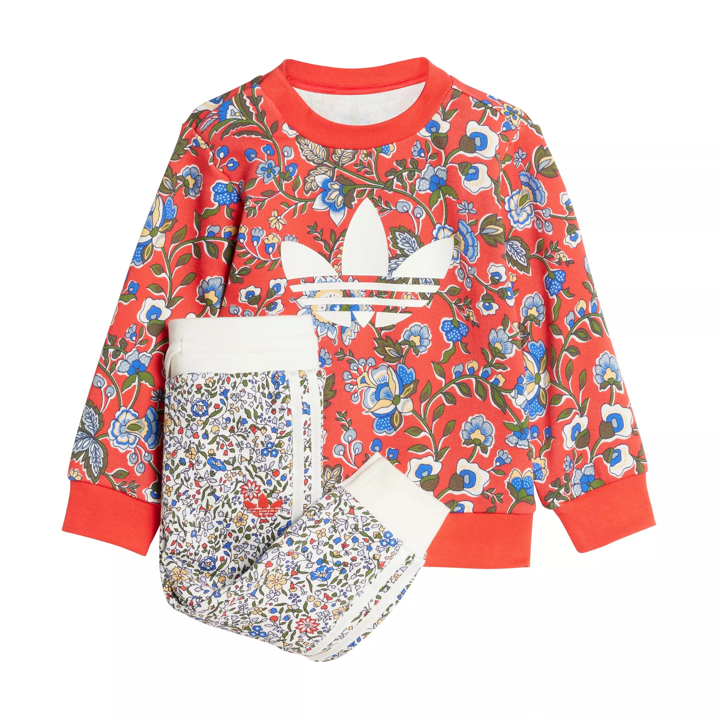 adidas Originals Infant Kids' Originals x Liberty London Crew Set - Red/Multi - RED/MULTI