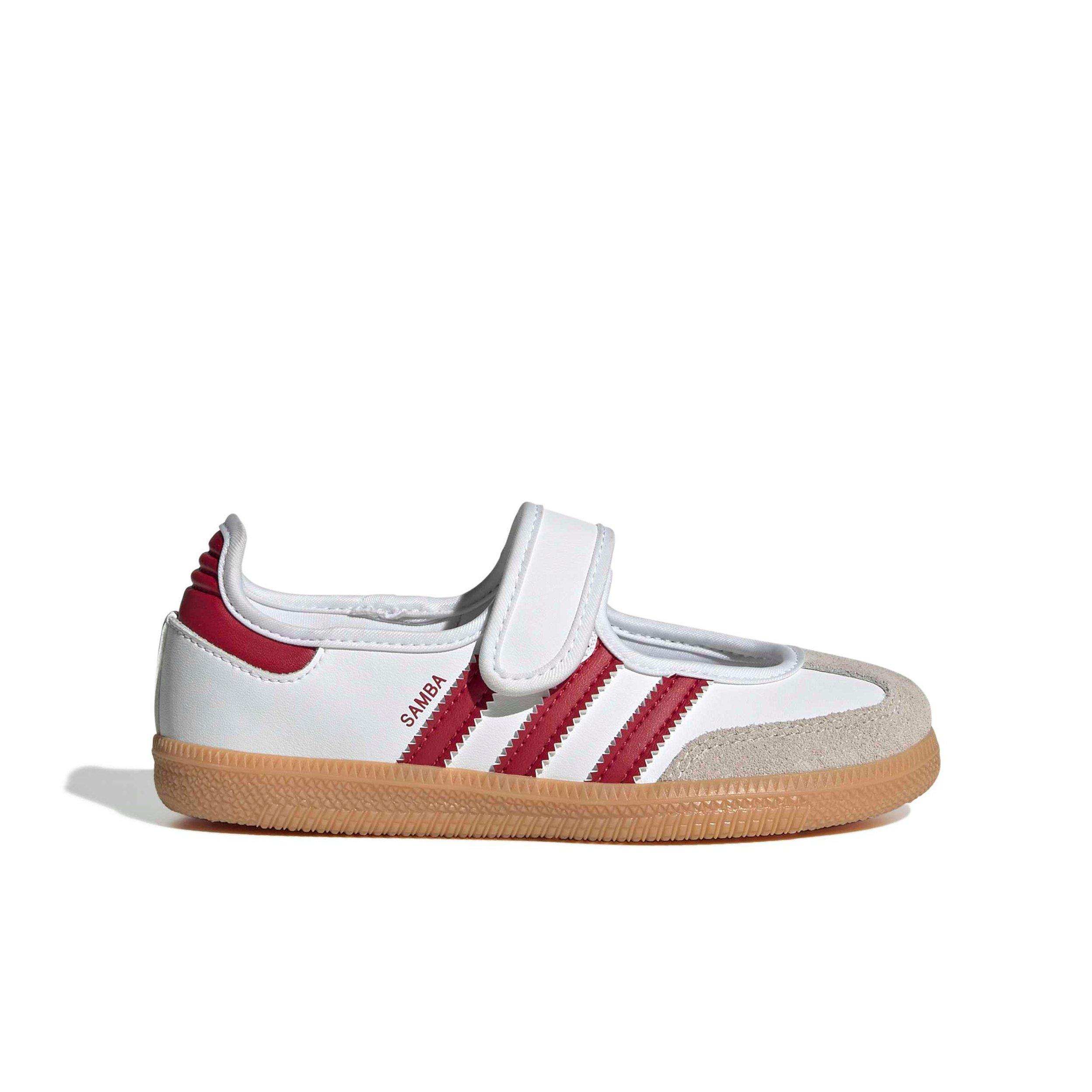 adidas Originals Samba Jane "Ftwr White/Team Victory Red/Gum 3" Preschool Girls' Shoe - WHITE/RED/GUM