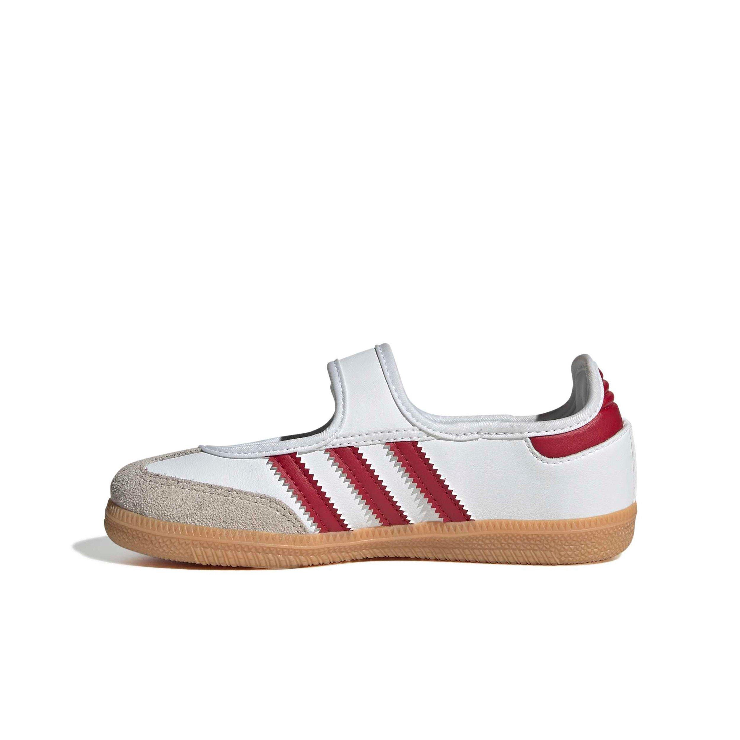 adidas Originals Samba Jane "Ftwr White/Team Victory Red/Gum 3" Preschool Girls' Shoe - WHITE/RED/GUM