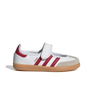 adidas Originals Samba Jane "Ftwr White/Team Victory Red/Gum 3" Preschool Girls' Shoe - WHITE/RED/GUM