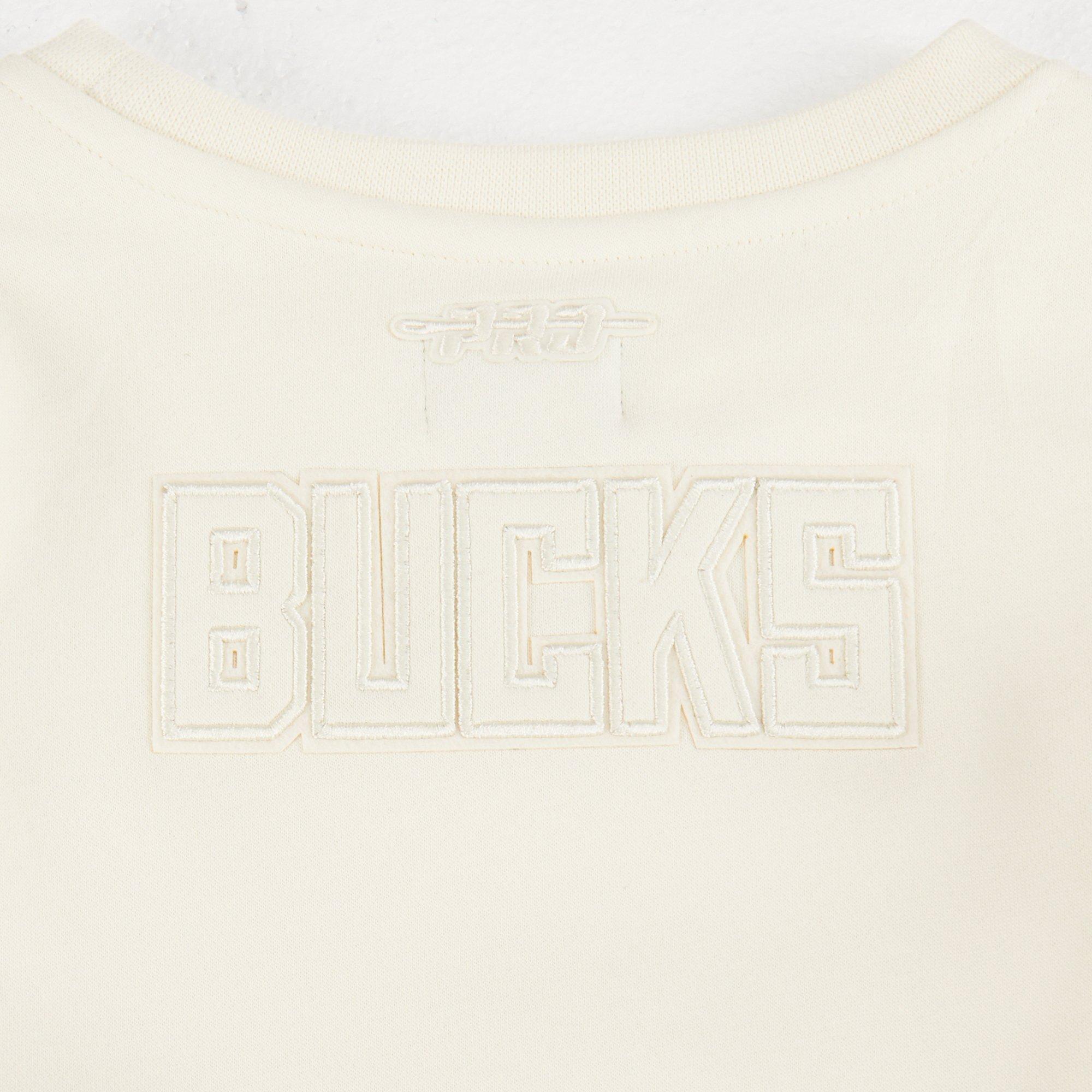 Pro Standard Toddler Girls' NBA Milwaukee Bucks Neutral Fleece Crewneck Sweatshirt -Cream - CREAM Thumbnail View 3