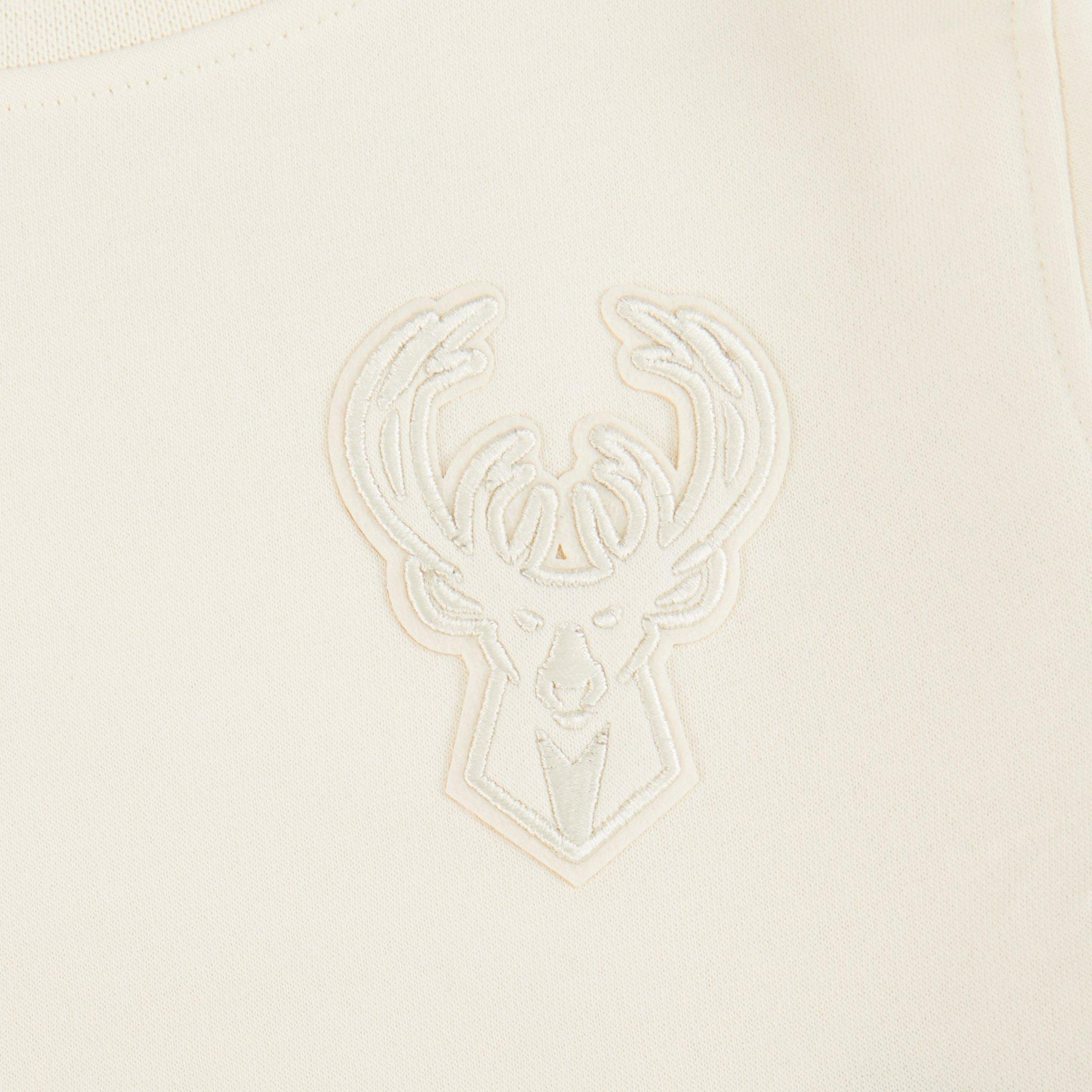 Pro Standard Toddler Girls' NBA Milwaukee Bucks Neutral Fleece Crewneck Sweatshirt - Cream - CREAM Thumbnail View 4