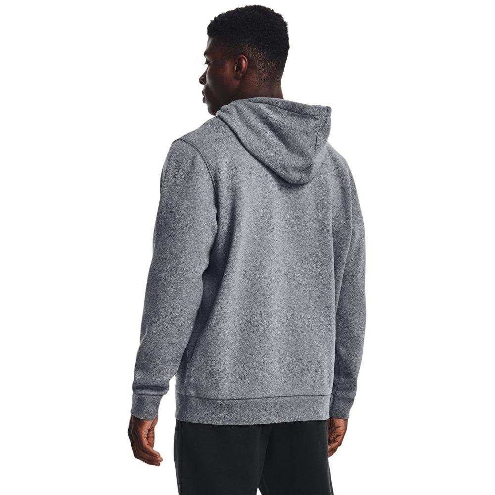 Under Armour Men's Essential Fleece Hoodie - GREY/WHITE Thumbnail View 2