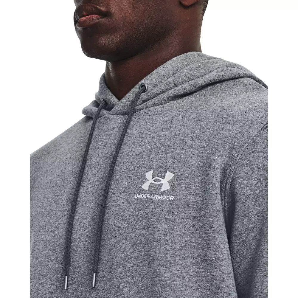 Under Armour Men's Essential Fleece Hoodie - GREY/WHITE