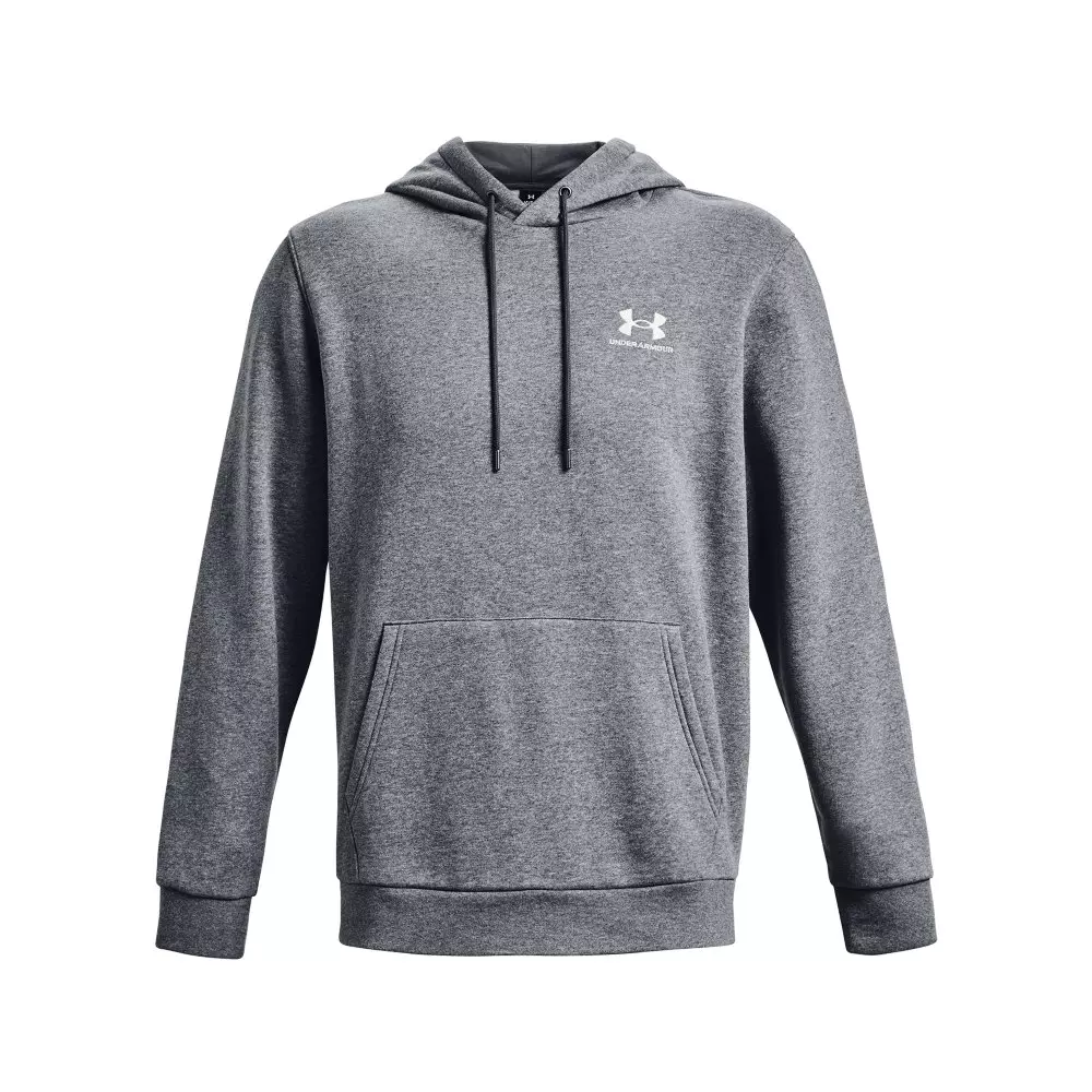 Under Armour Men's Essential Fleece Hoodie - GREY/WHITE