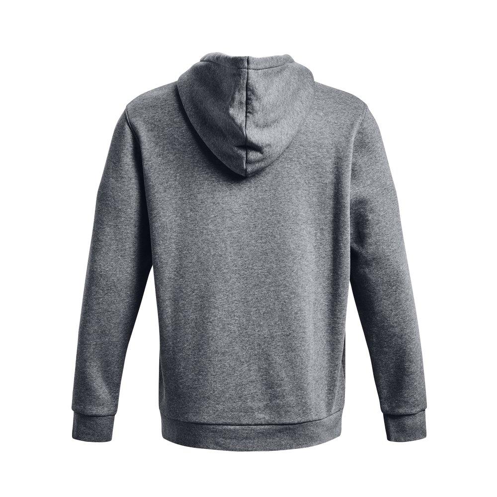 Under Armour Men's Essential Fleece Hoodie - GREY/WHITE Thumbnail View 6