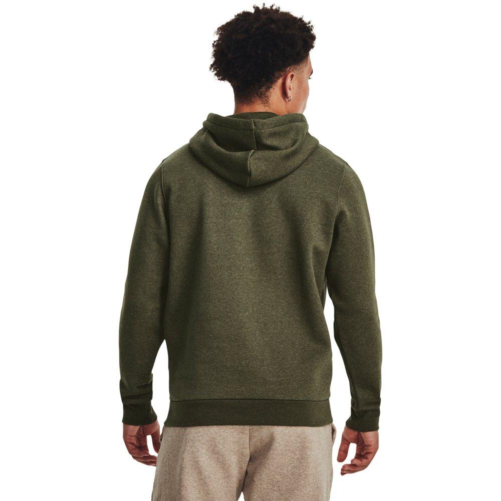 Under Armour Men's Essential Fleece Hoodie - GREEN/WHITE Thumbnail View 2