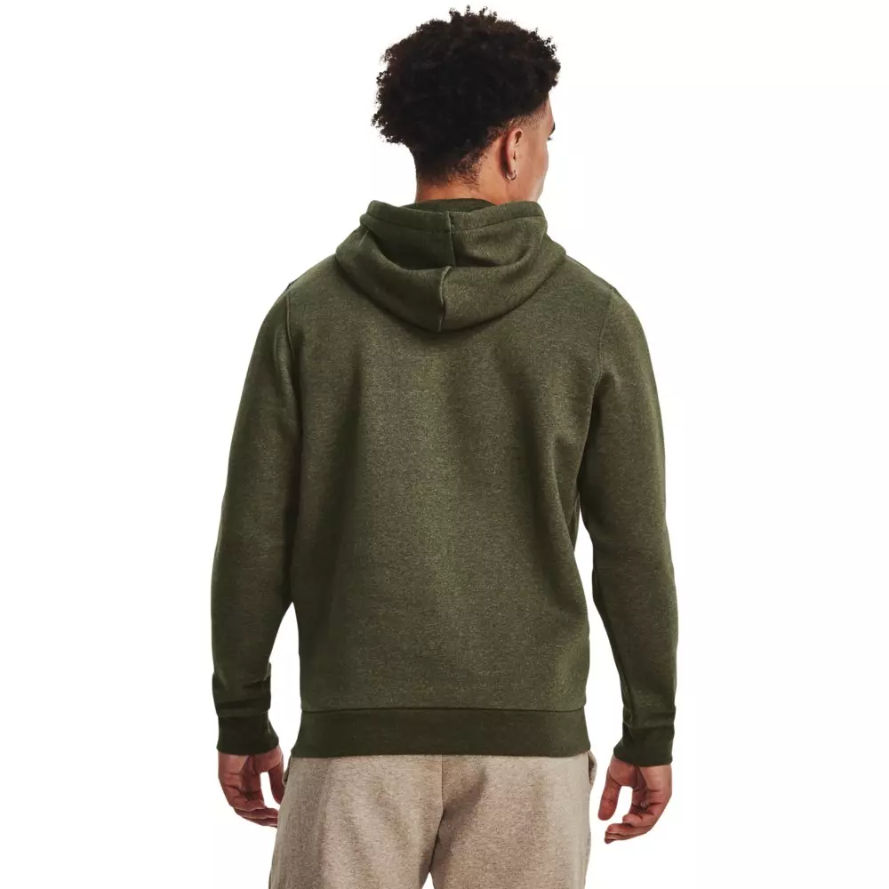 Under Armour Men's Essential Fleece Hoodie - GREEN/WHITE