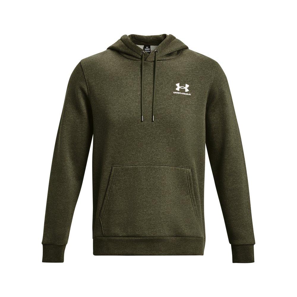 Under Armour Men's Essential Fleece Hoodie - GREEN/WHITE Thumbnail View 5