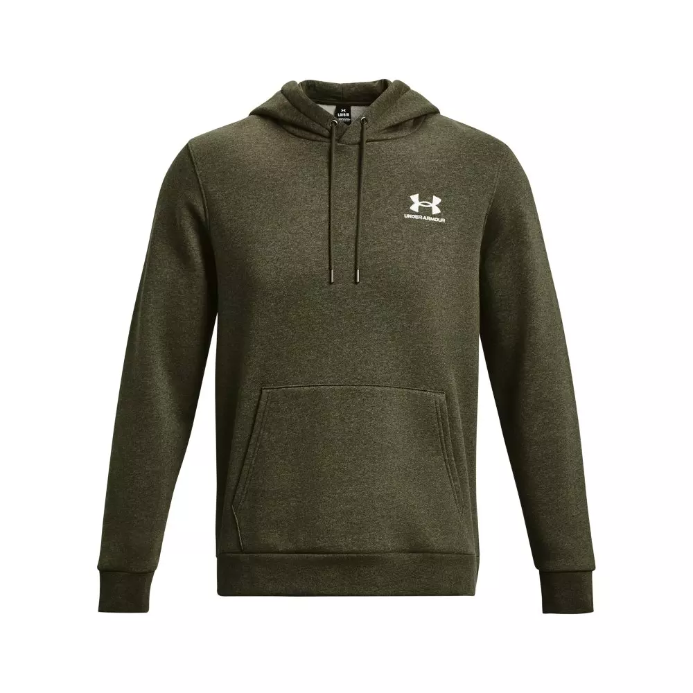 Under Armour Men's Essential Fleece Hoodie - GREEN/WHITE