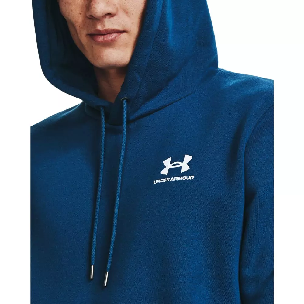 Under Armour Men's Essential Fleece Hoodie - BLUE/WHITE