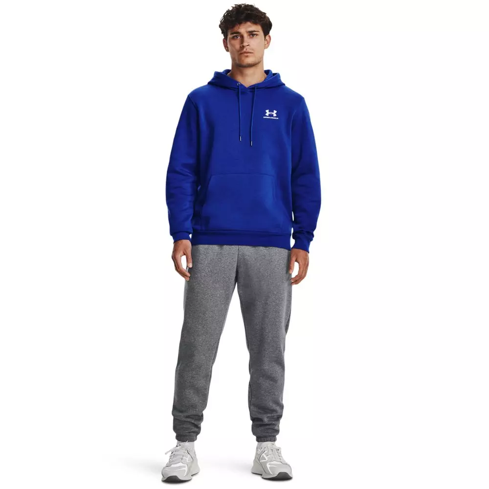 Under Armour Men's Essential Fleece Hoodie - ROYAL/WHITE
