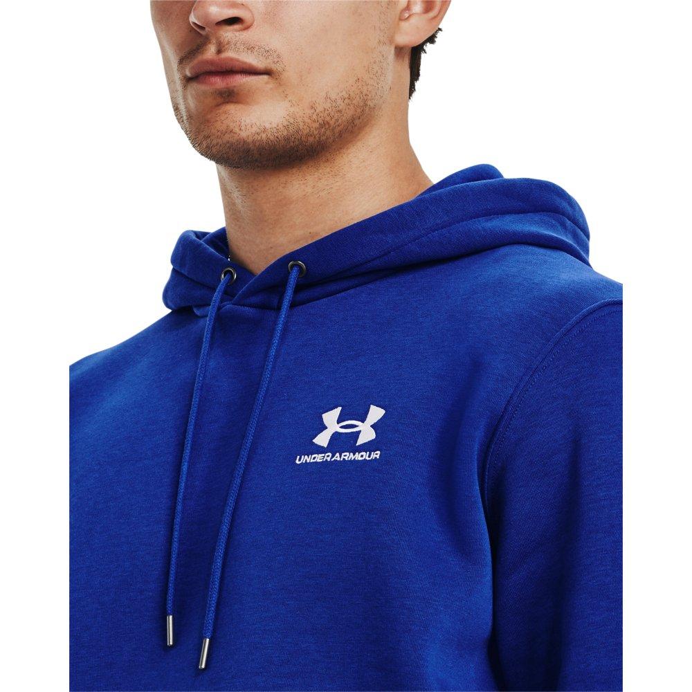 Under Armour Men's Essential Fleece Hoodie - ROYAL/WHITE Thumbnail View 4