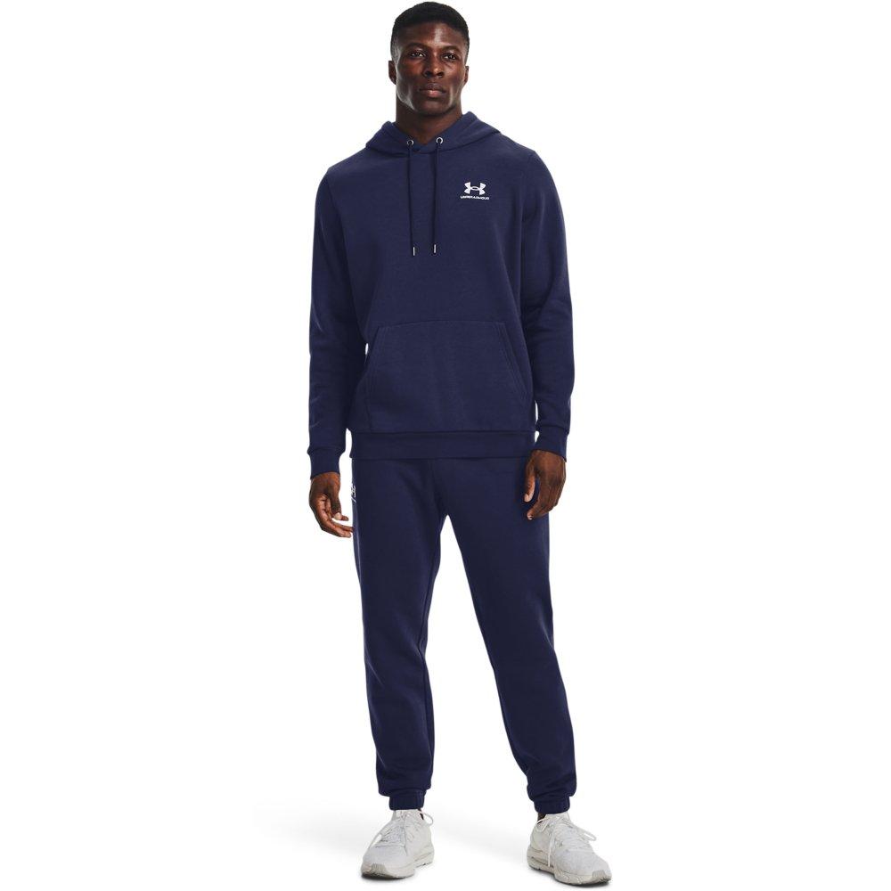 Under Armour Men's Essential Fleece Hoodie - NAVY/WHITE Thumbnail View 3