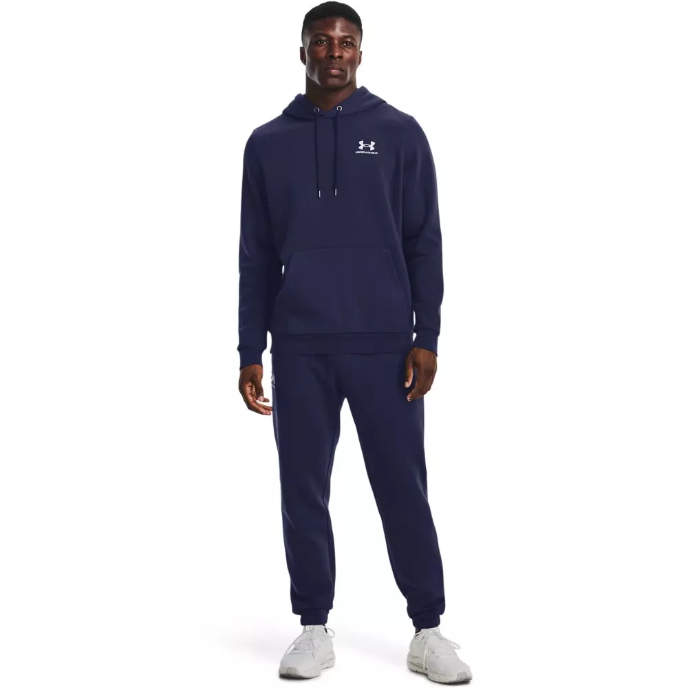 Under Armour Men's Essential Fleece Hoodie - NAVY/WHITE