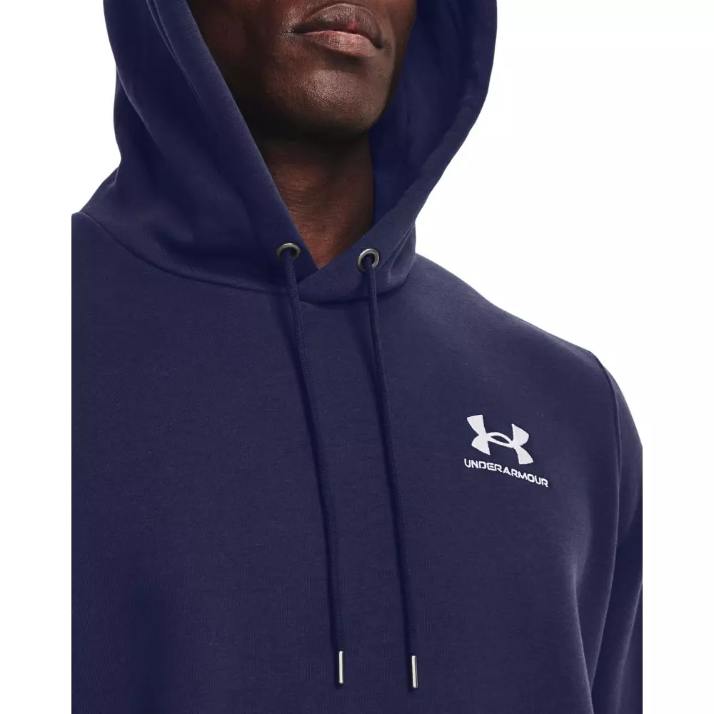 Under Armour Men's Essential Fleece Hoodie - NAVY/WHITE