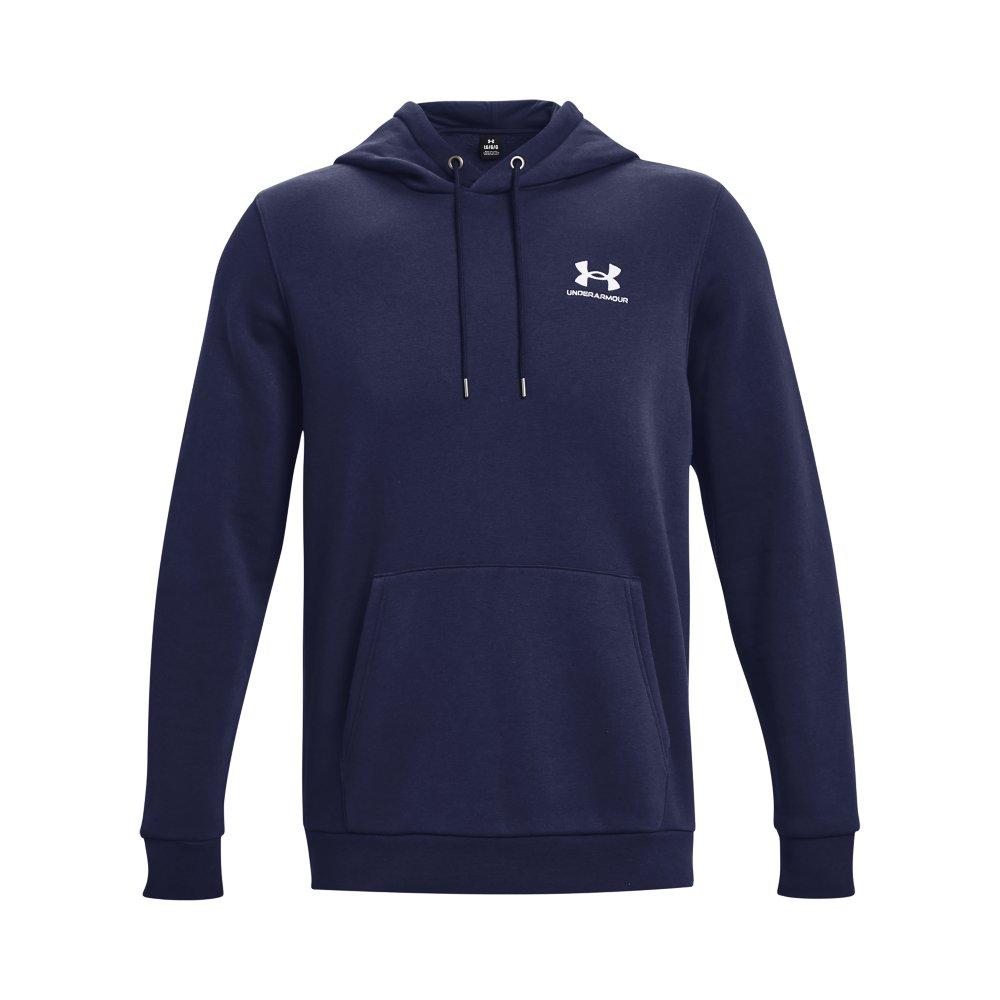 Under Armour Men's Essential Fleece Hoodie - NAVY/WHITE Thumbnail View 5