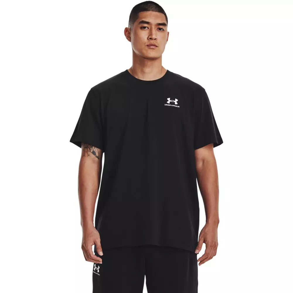 Under Armour Men's Embroidered Logo Heavyweight Short Sleeve T-Shirt -Black/White - BLACK/WHITE