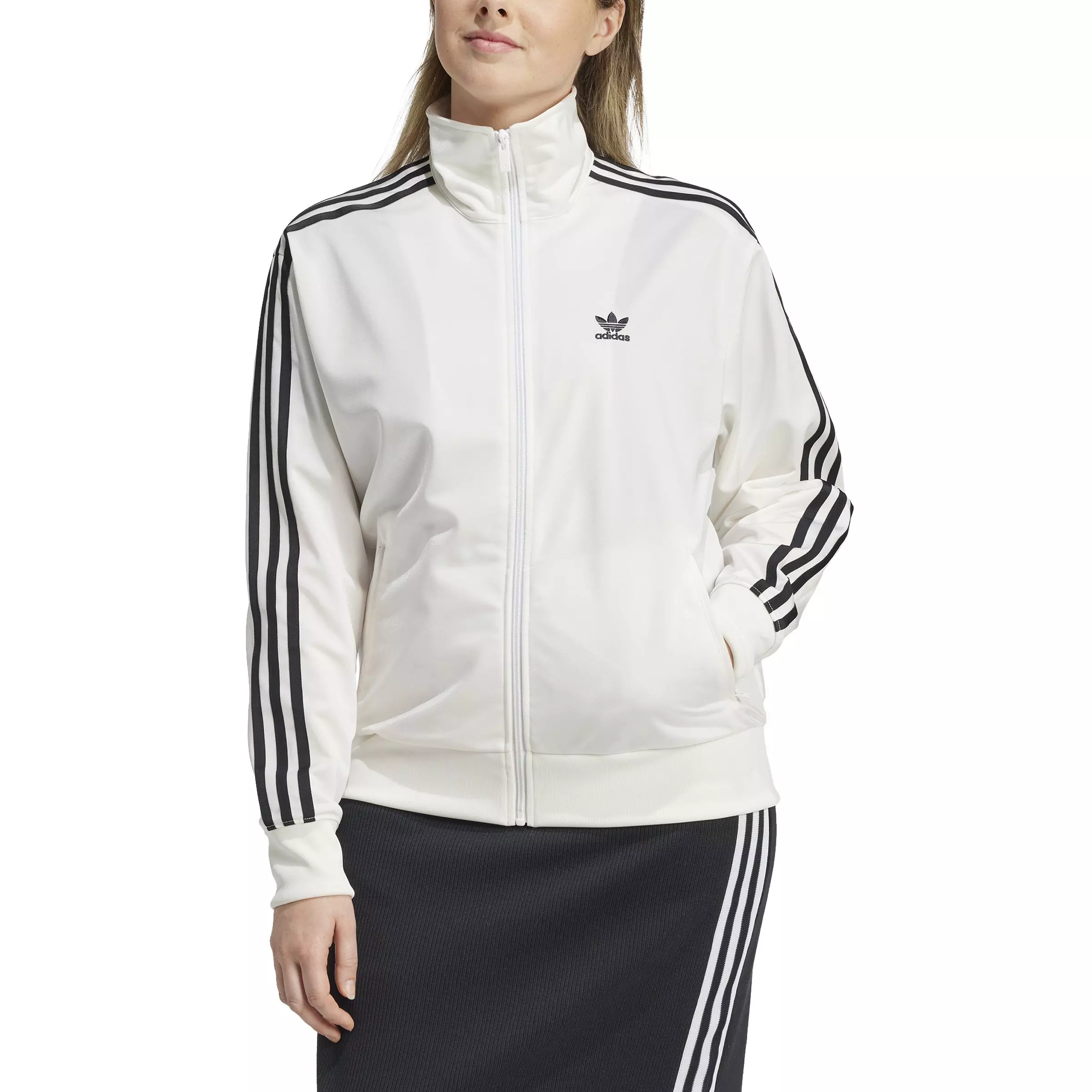 adidas Originals Women's Adicolor Classics Loose Firebird Track Top-White - WHITE