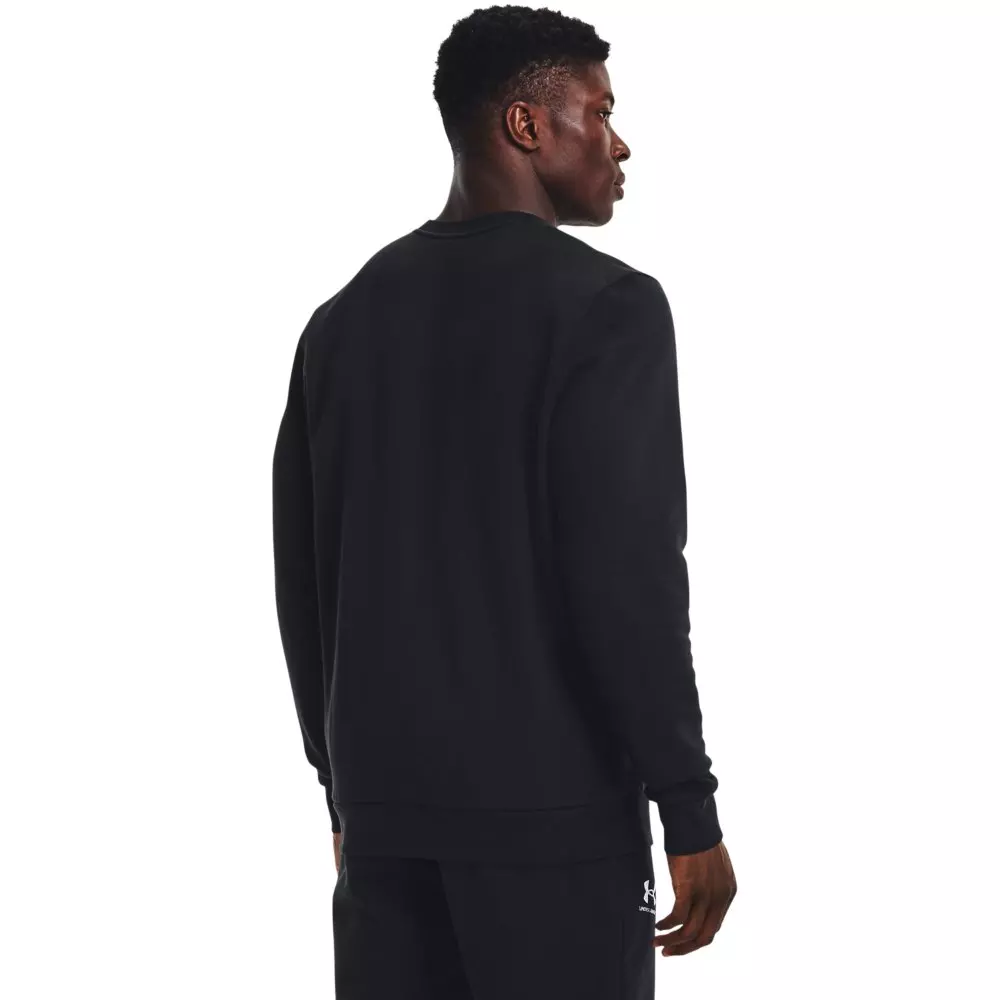 Under Armour Men's Essential Fleece Crew Sweatshirt - BLACK/WHITE