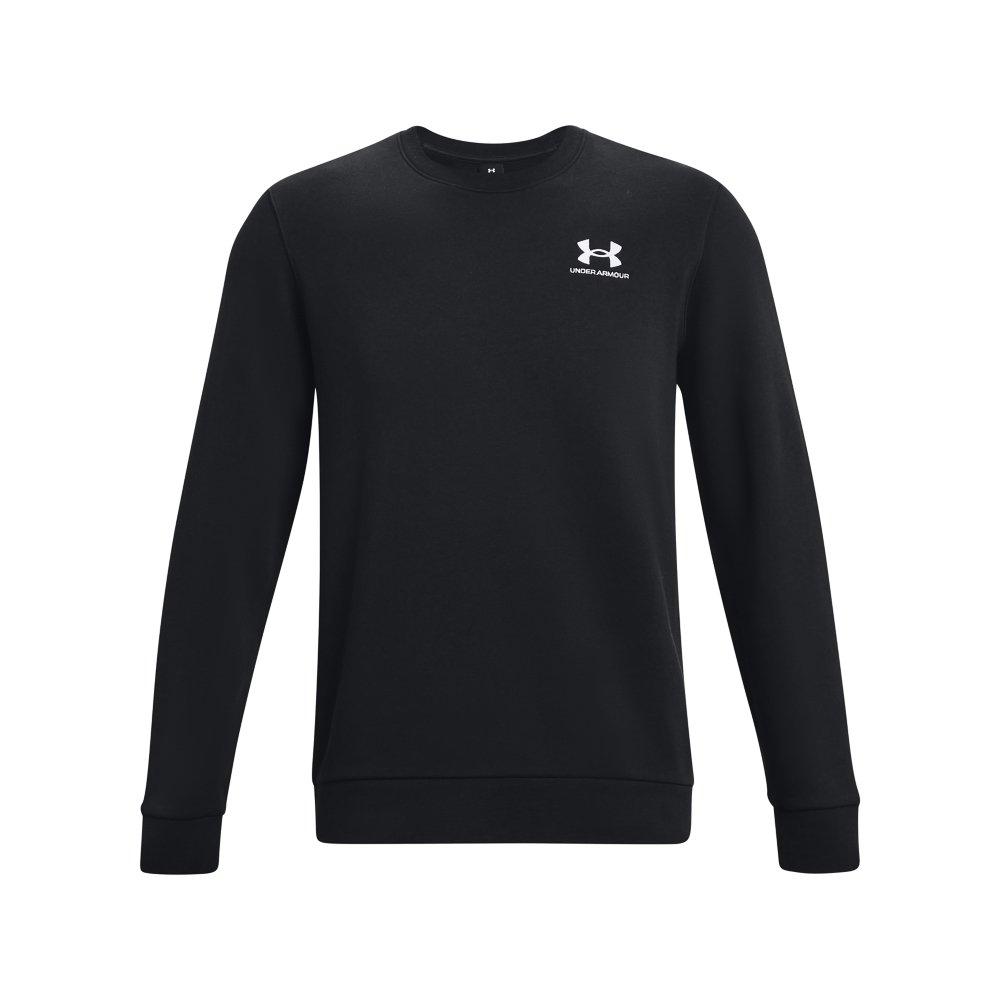 Under Armour Men's Essential Fleece Crew Sweatshirt - BLACK/WHITE Thumbnail View 5