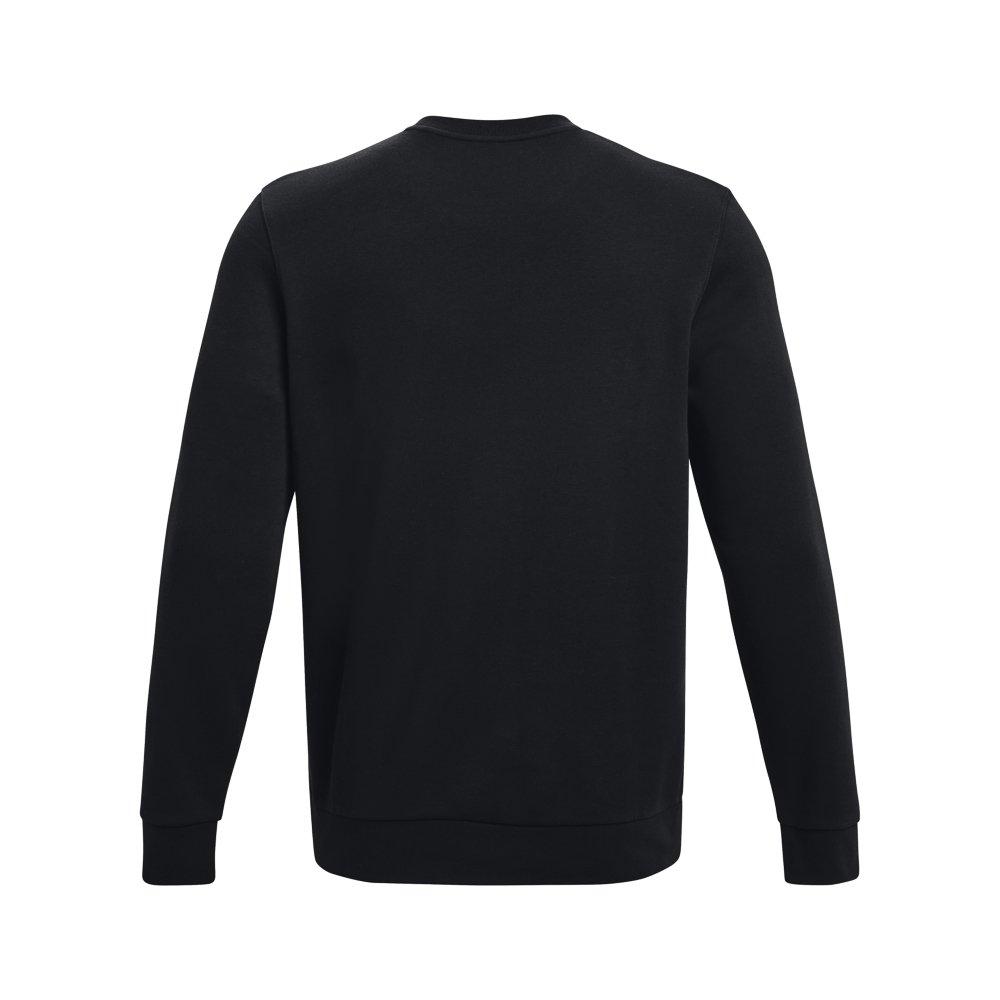 Under Armour Men's Essential Fleece Crew Sweatshirt - BLACK/WHITE Thumbnail View 6