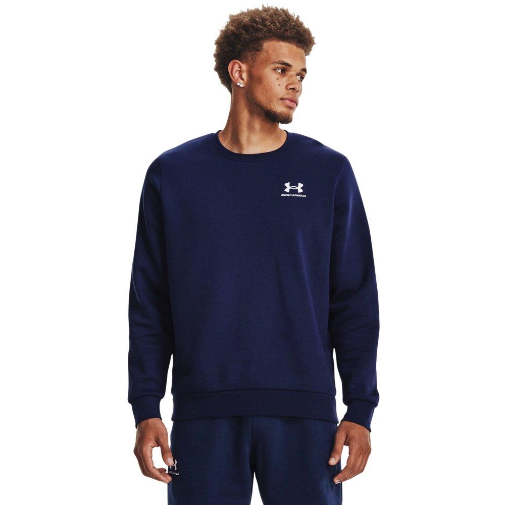 Under Armour Men's Essential Fleece Crew Sweatshirt - NAVY/WHITE Thumbnail View 1