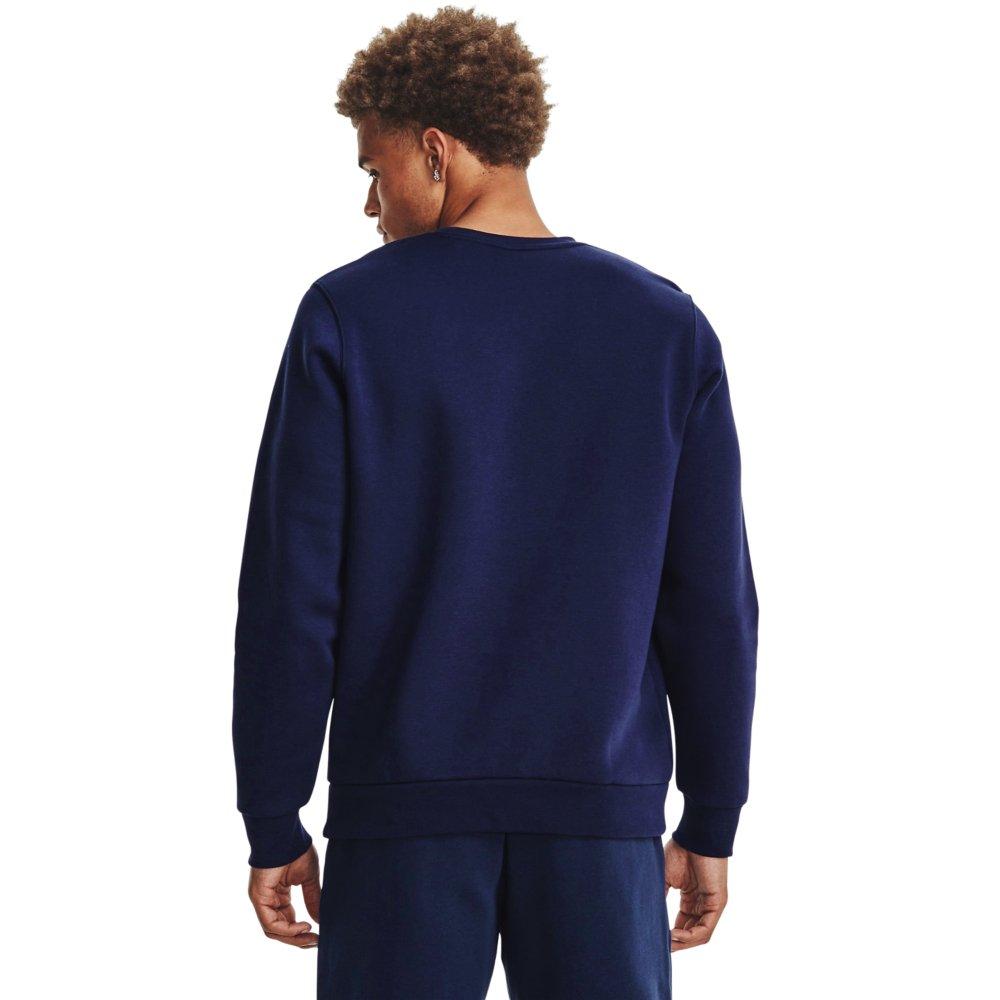 Under Armour Men's Essential Fleece Crew Sweatshirt - NAVY/WHITE Thumbnail View 2