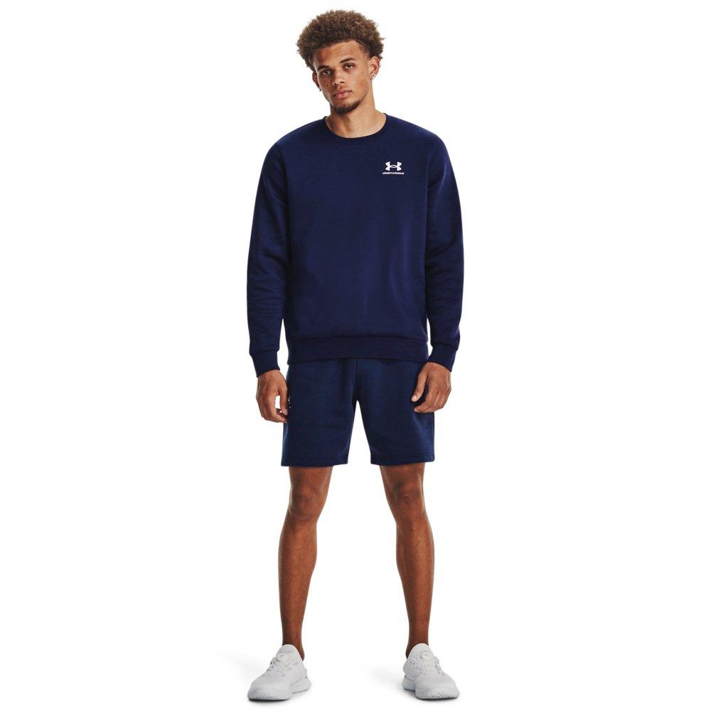 Under Armour Men's Essential Fleece Crew Sweatshirt - NAVY/WHITE Thumbnail View 4