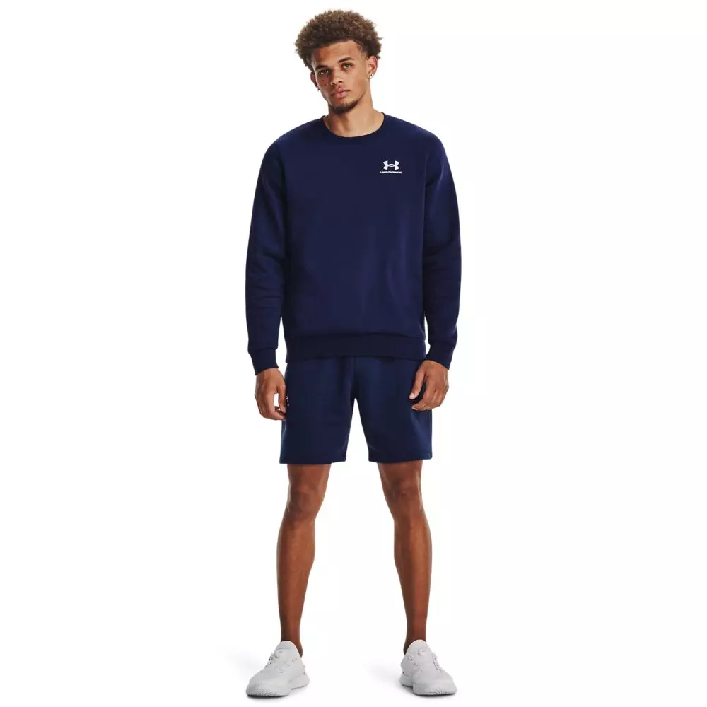 Under Armour Men's Essential Fleece Crew Sweatshirt - NAVY/WHITE
