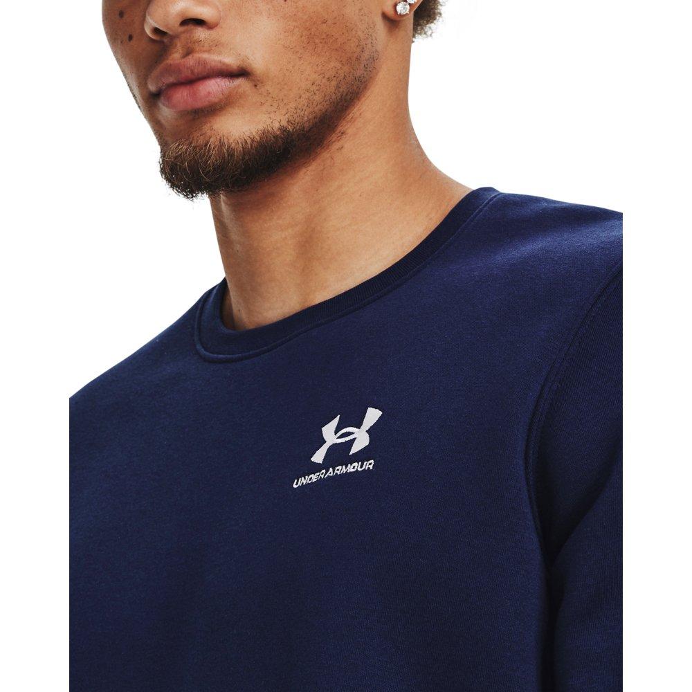 Under Armour Men's Essential Fleece Crew Sweatshirt - NAVY/WHITE Thumbnail View 3