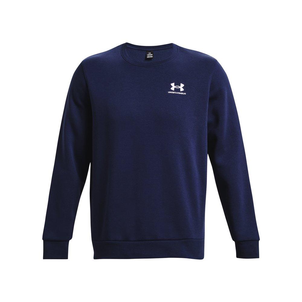 Under Armour Men's Essential Fleece Crew Sweatshirt - NAVY/WHITE Thumbnail View 5