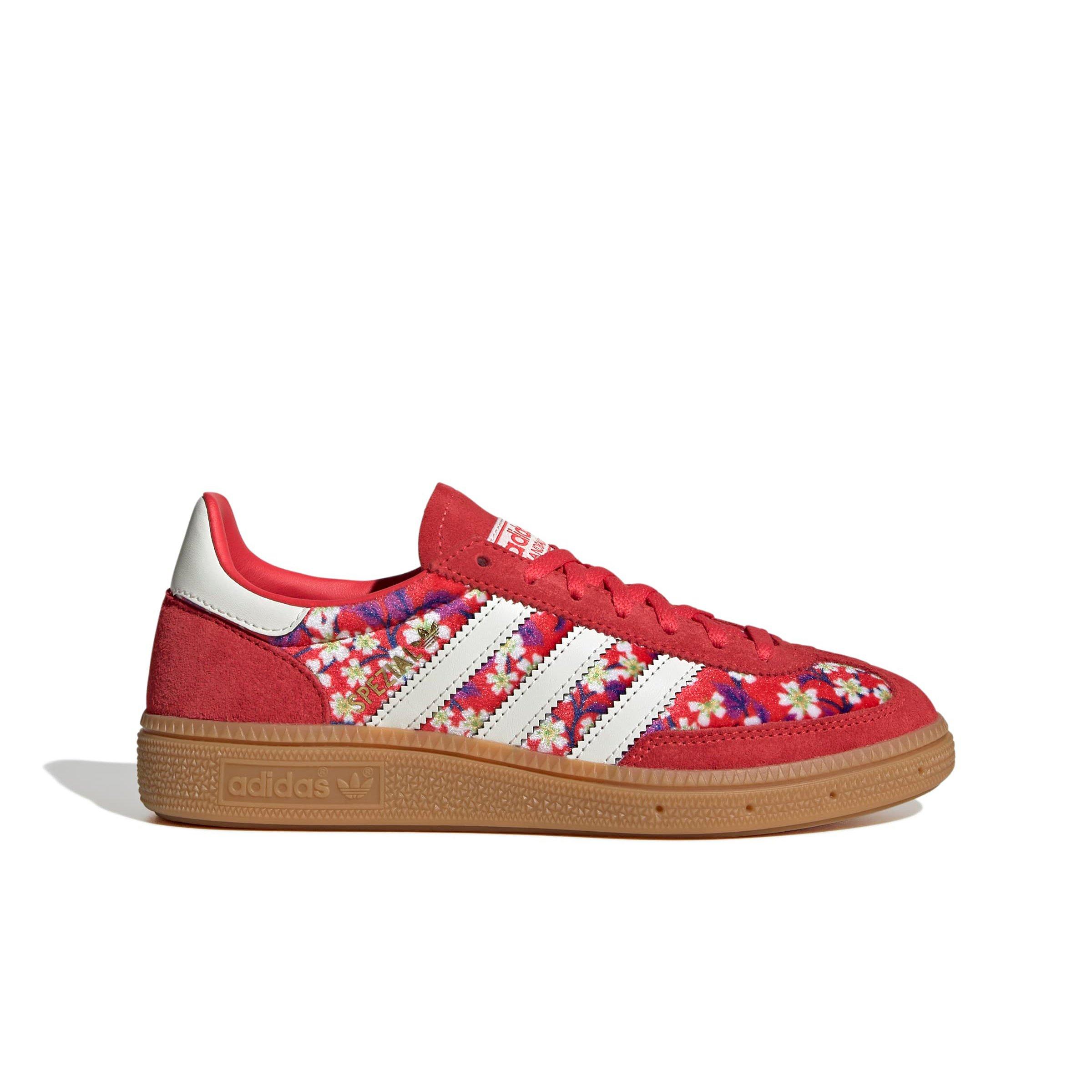 adidas Originals Handball Spezial x Liberty London Grade School Girls' "Off White/Lucid Red" Shoe