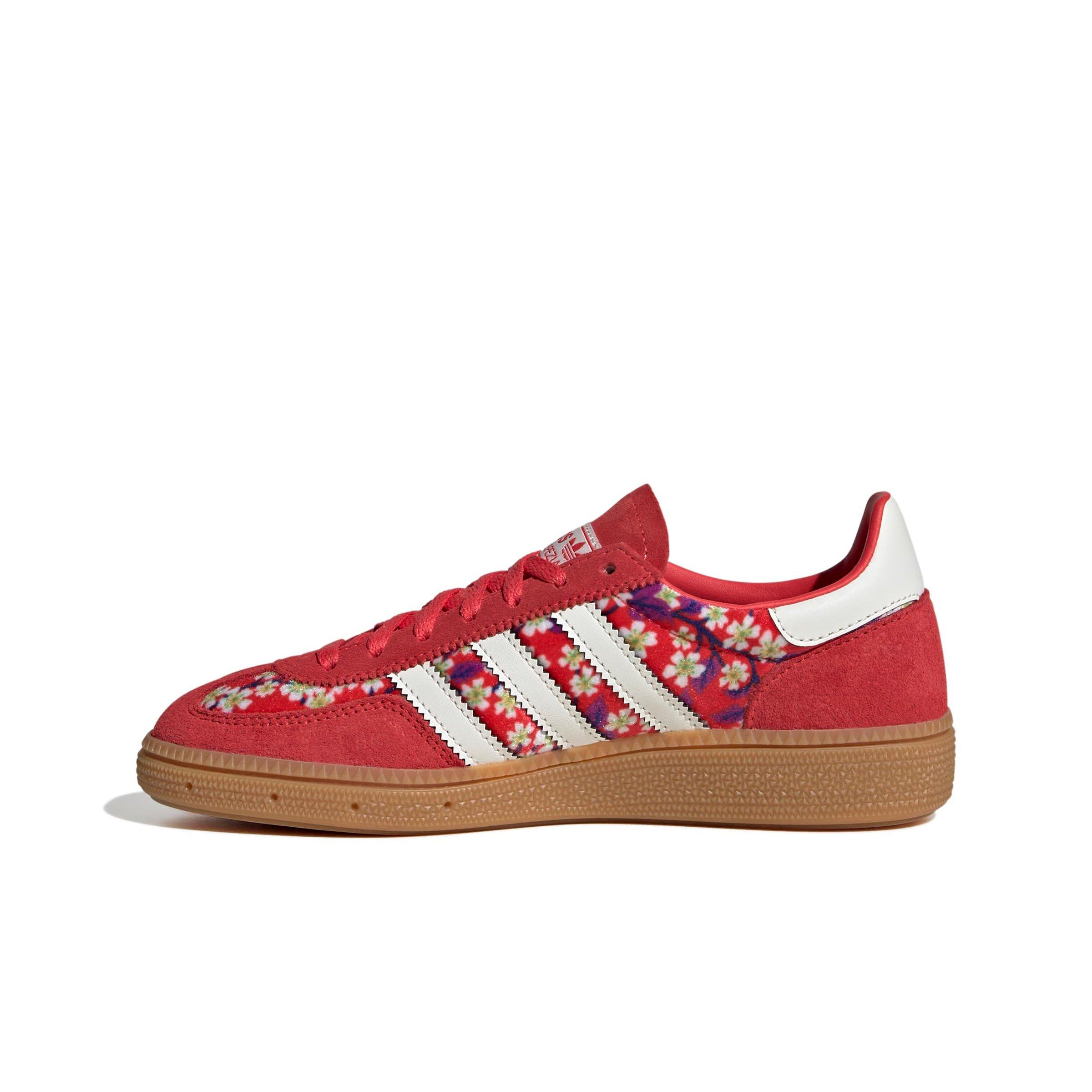 adidas Originals Handball Spezial x Liberty London Grade School Girls' "Off White/Lucid Red" Shoe