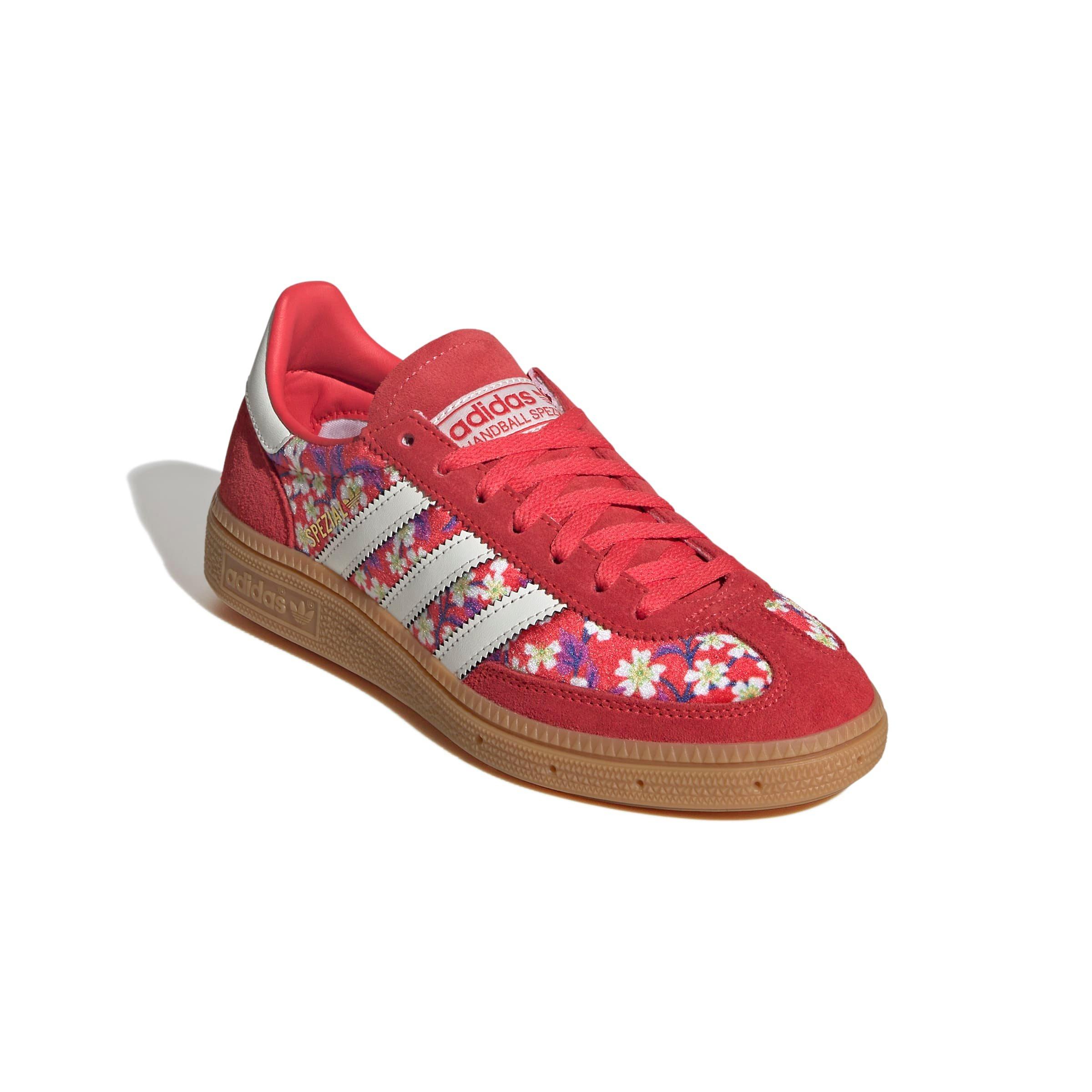 adidas Originals Handball Spezial x Liberty London Grade School Girls' "Off White/Lucid Red" Shoe