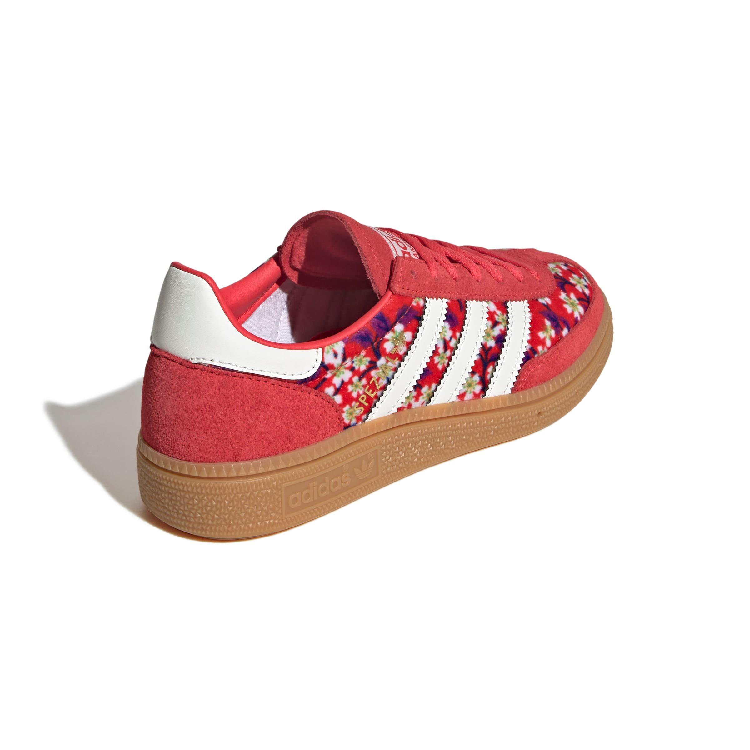 adidas Originals Handball Spezial x Liberty London Grade School Girls' "Off White/Lucid Red" Shoe