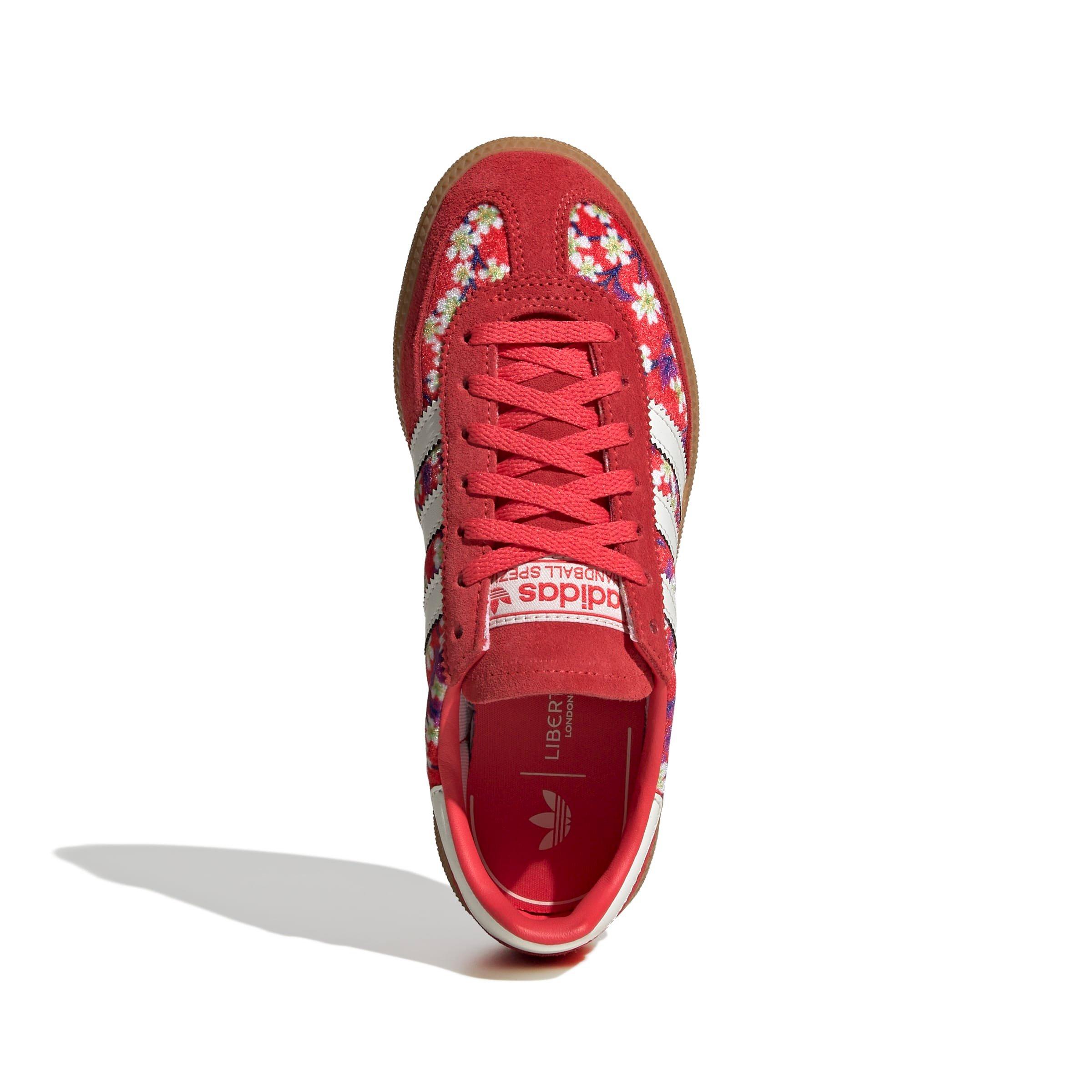 adidas Originals Handball Spezial x Liberty London Grade School Girls' "Off White/Lucid Red" Shoe