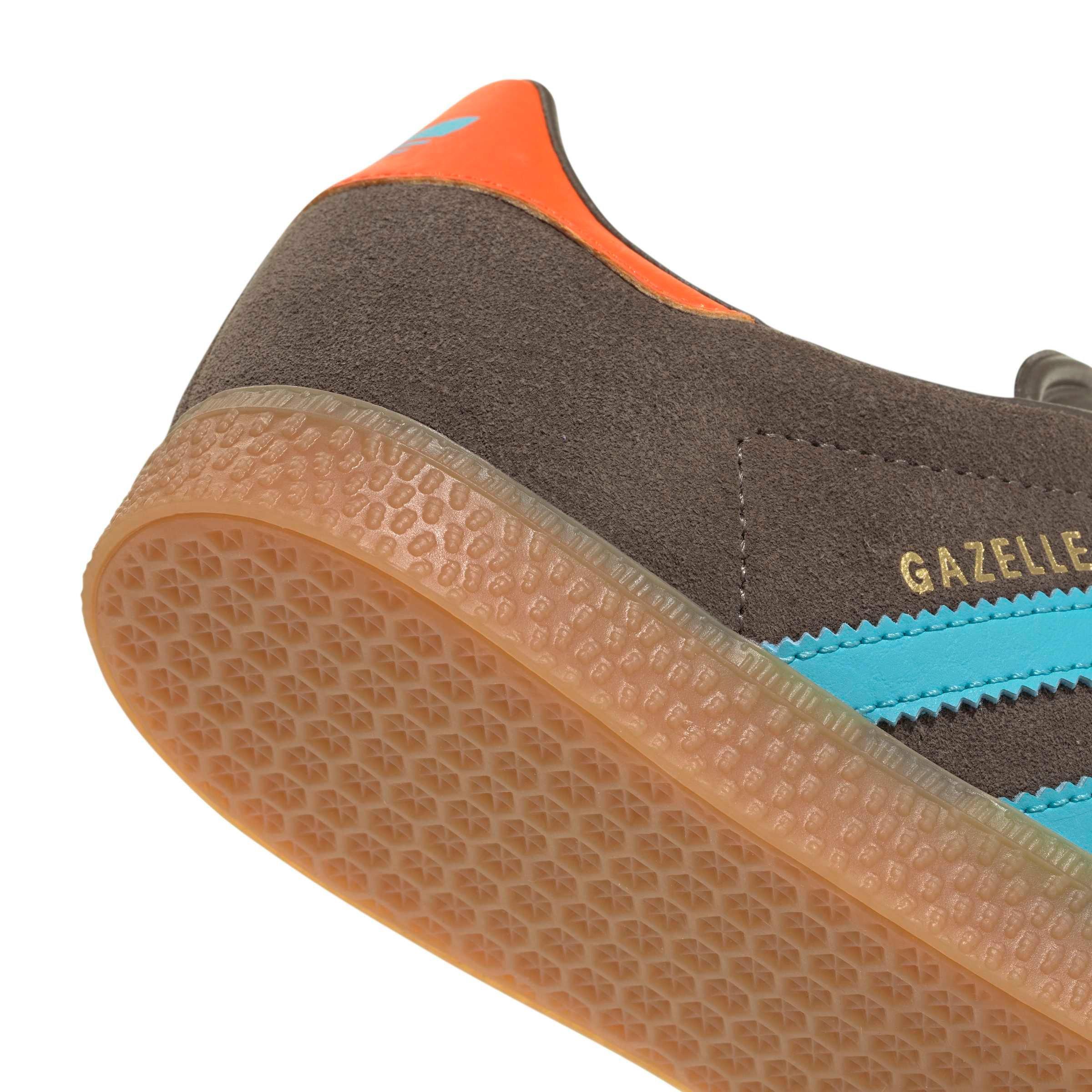 adidas Originals Gazelle Grade School Kids' "Cargo Brown/Blue Glow/Impact Orange" Shoe