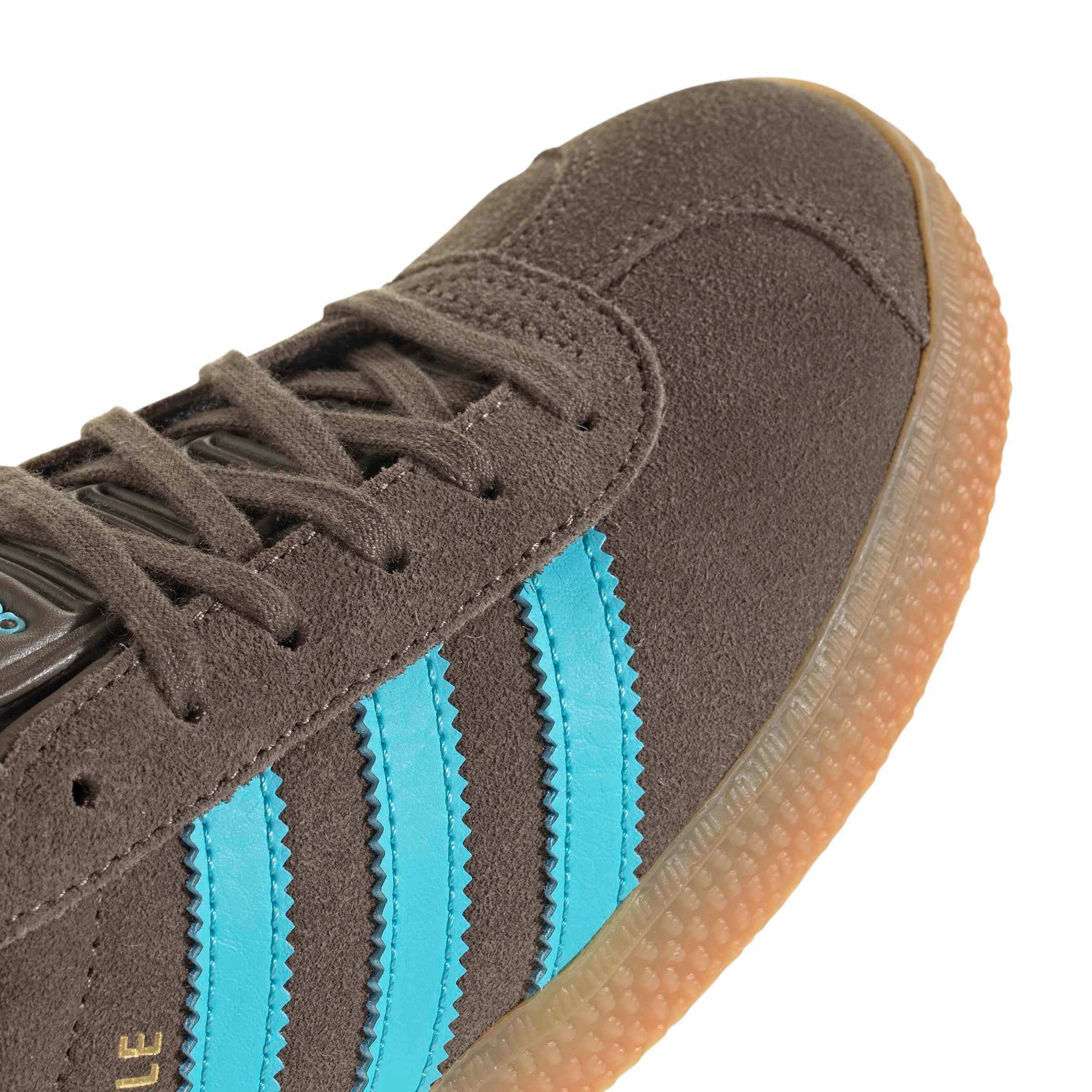 adidas Originals Gazelle Grade School Kids' "Cargo Brown/Blue Glow/Impact Orange" Shoe