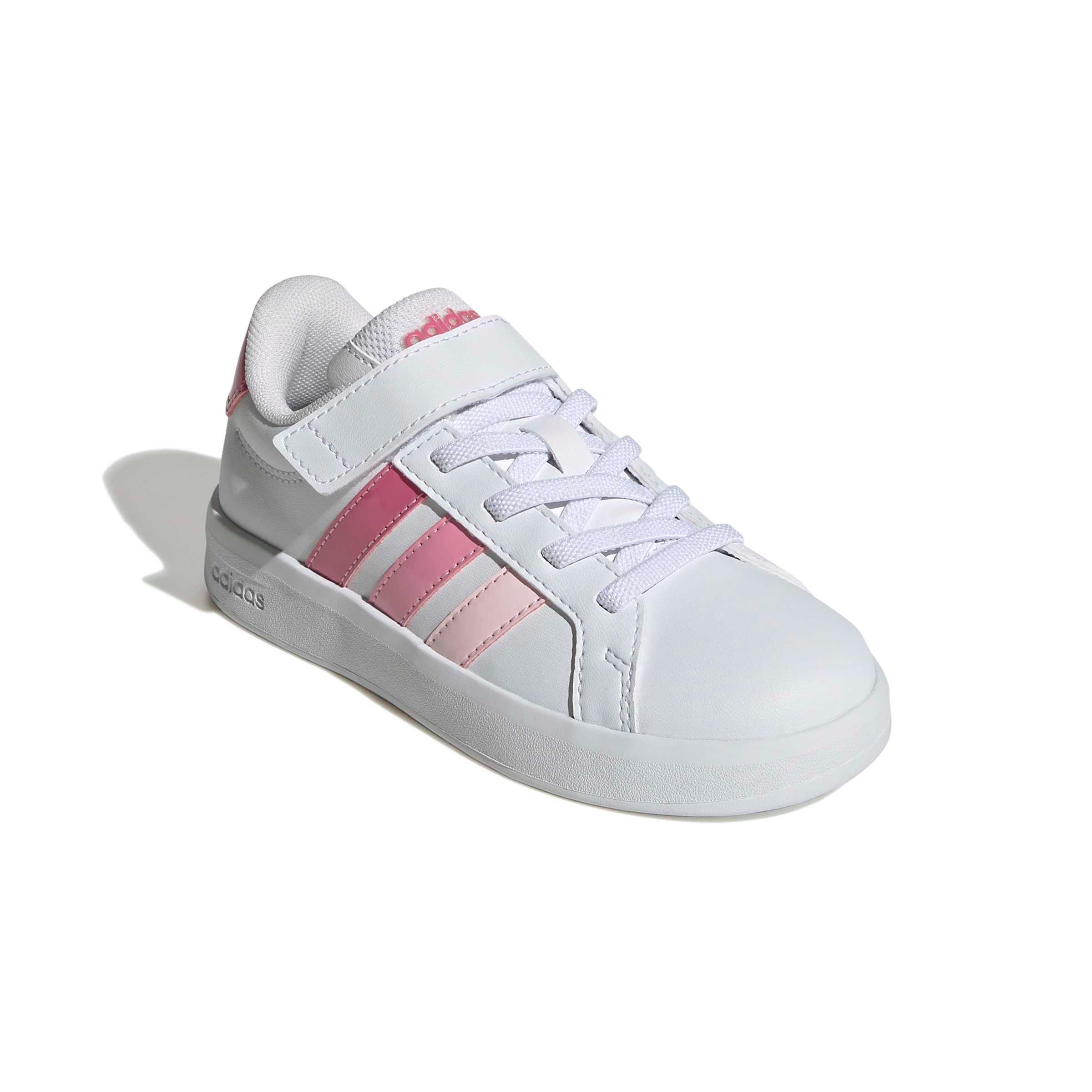 adidas Grand Court 3.0 "Ftwr White/Pink Fusion/Bliss Pink" Preschool Girls' Shoe - WHITE/PINK/PINK