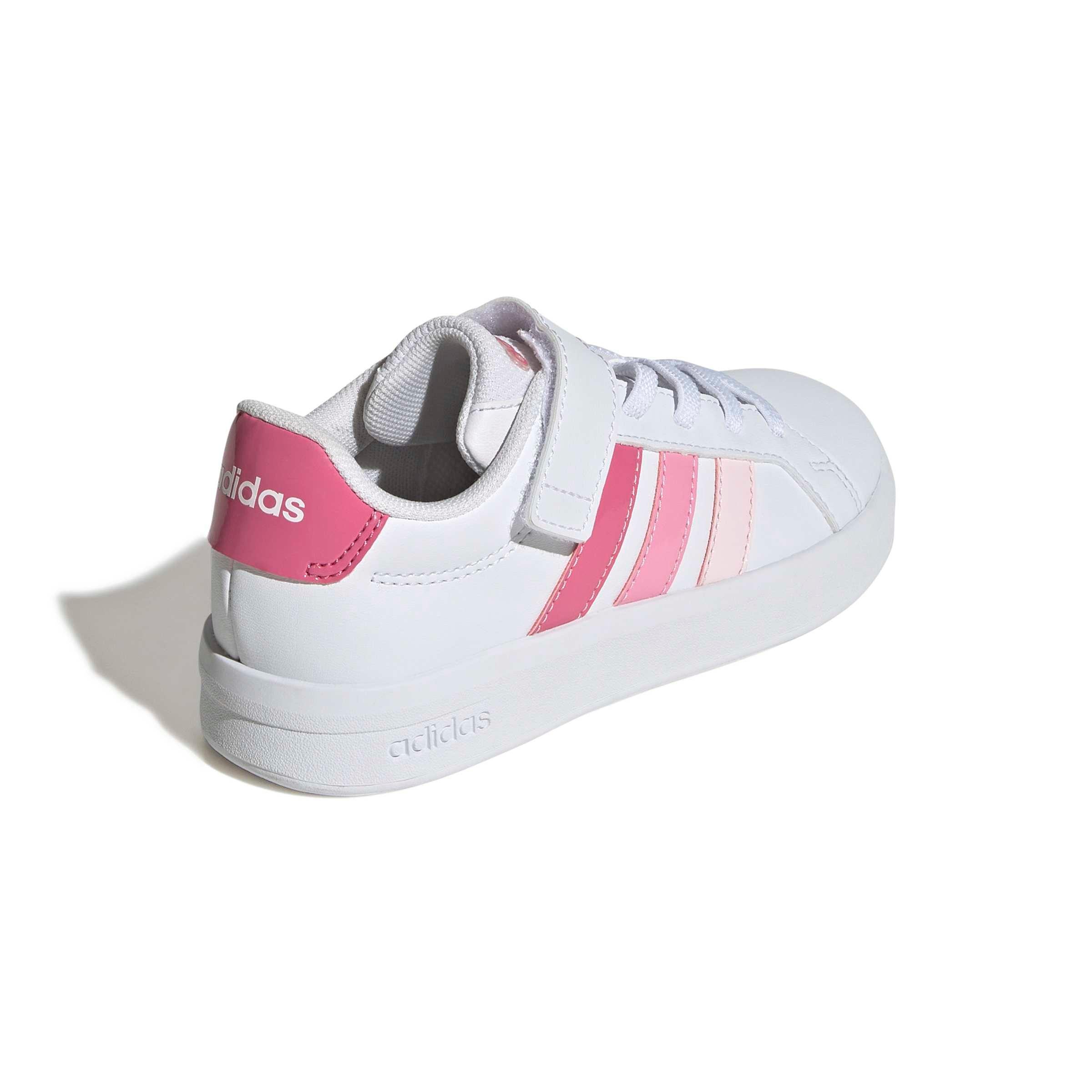 adidas Grand Court 3.0 "Ftwr White/Pink Fusion/Bliss Pink" Preschool Girls' Shoe - WHITE/PINK/PINK