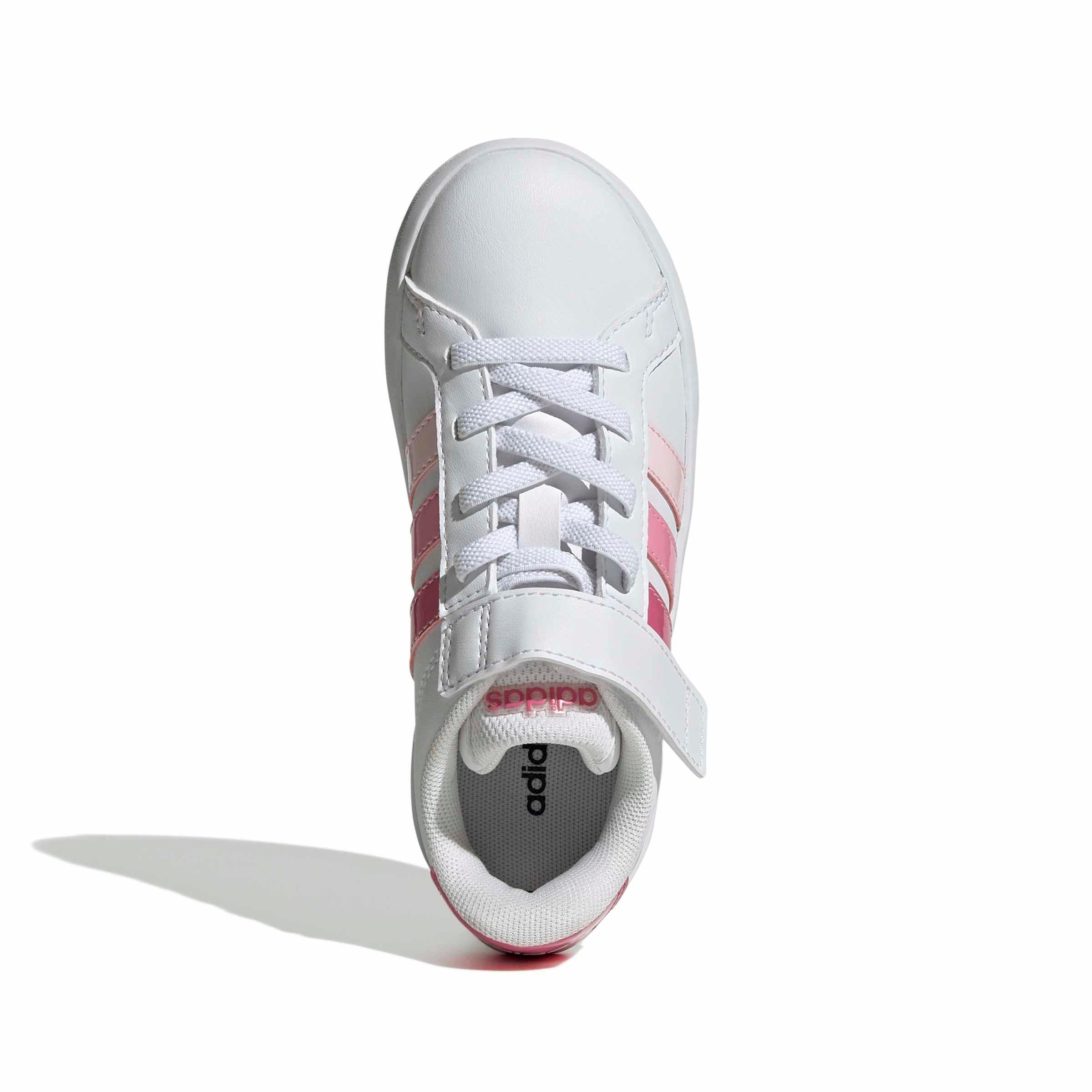 adidas Grand Court 3.0 "Ftwr White/Pink Fusion/Bliss Pink" Preschool Girls' Shoe - WHITE/PINK/PINK