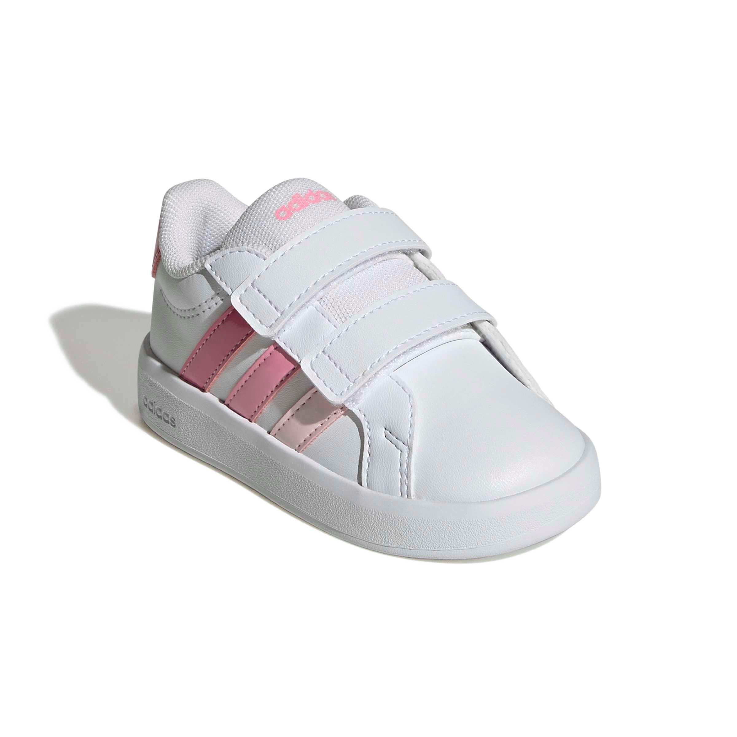 adidas Grand Court 3.0 "Ftwr White/Pink Fusion/Bliss Pink" Infant Girls' Shoe - WHITE/PINK/PINK