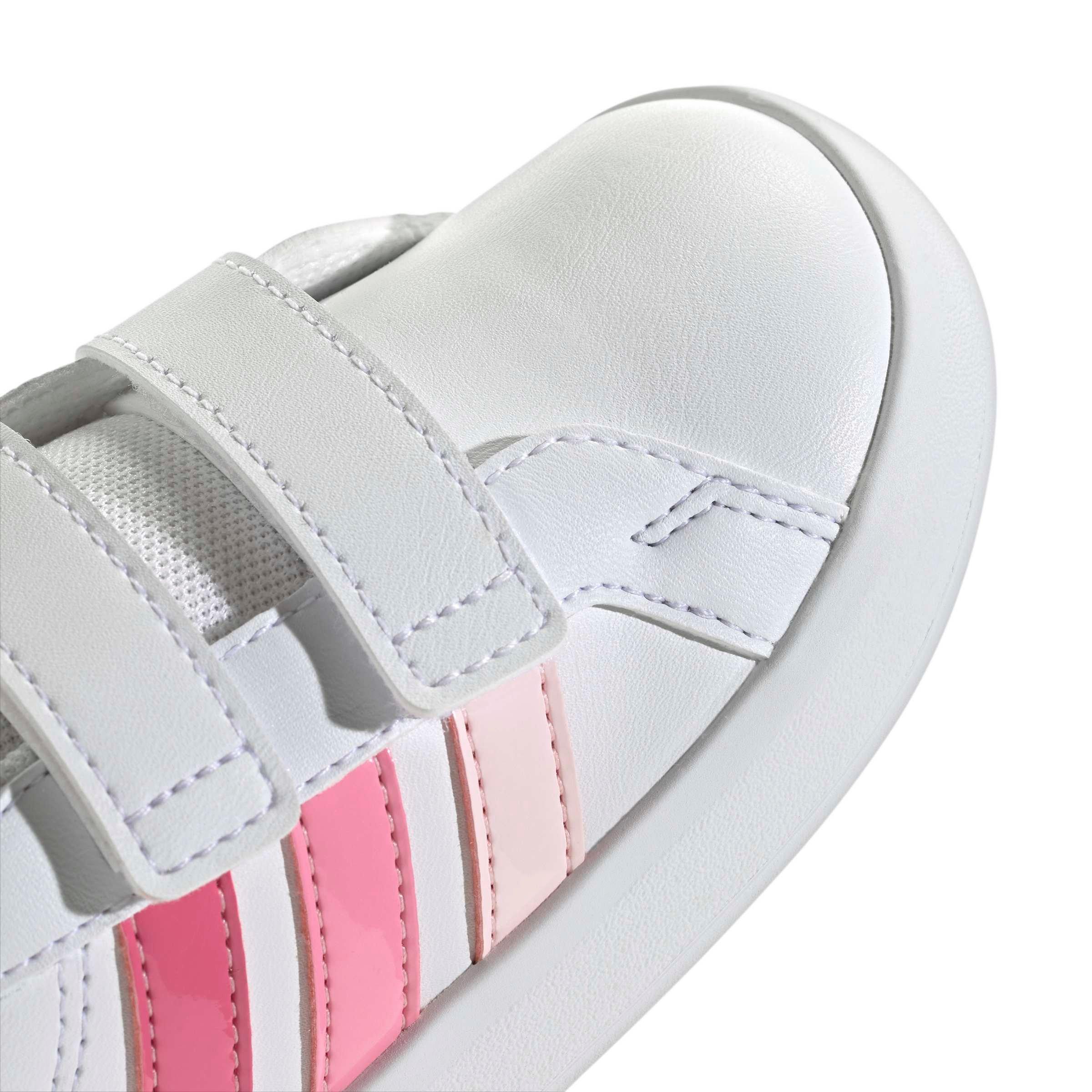 adidas Grand Court 3.0 "Ftwr White/Pink Fusion/Bliss Pink" Infant Girls' Shoe - WHITE/PINK/PINK