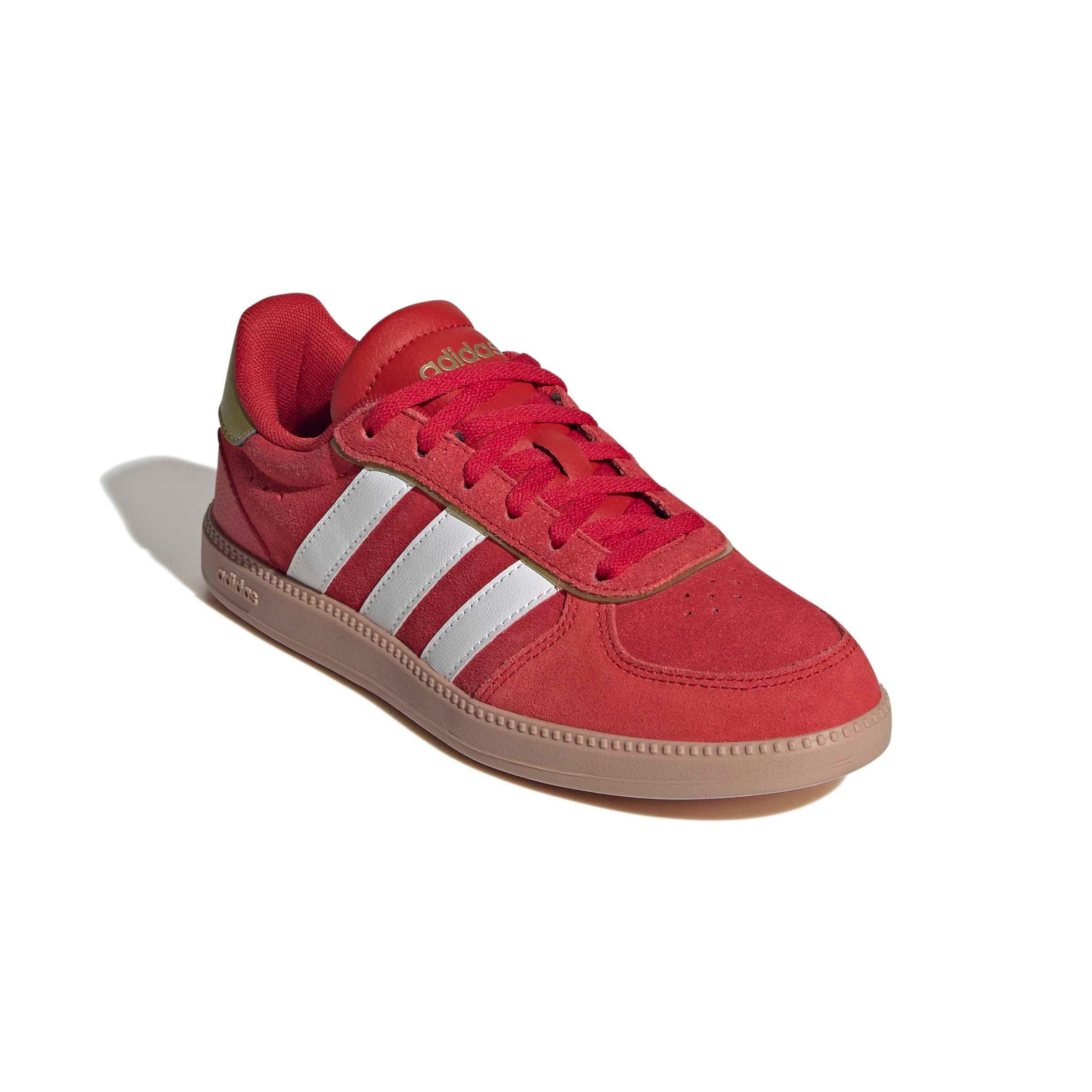 adidas Breaknet Sleek "Better Scarlet/Chalk White/Gold Metallic" Grade School Girls' Shoe - SCARLET/WHITE/GOLD