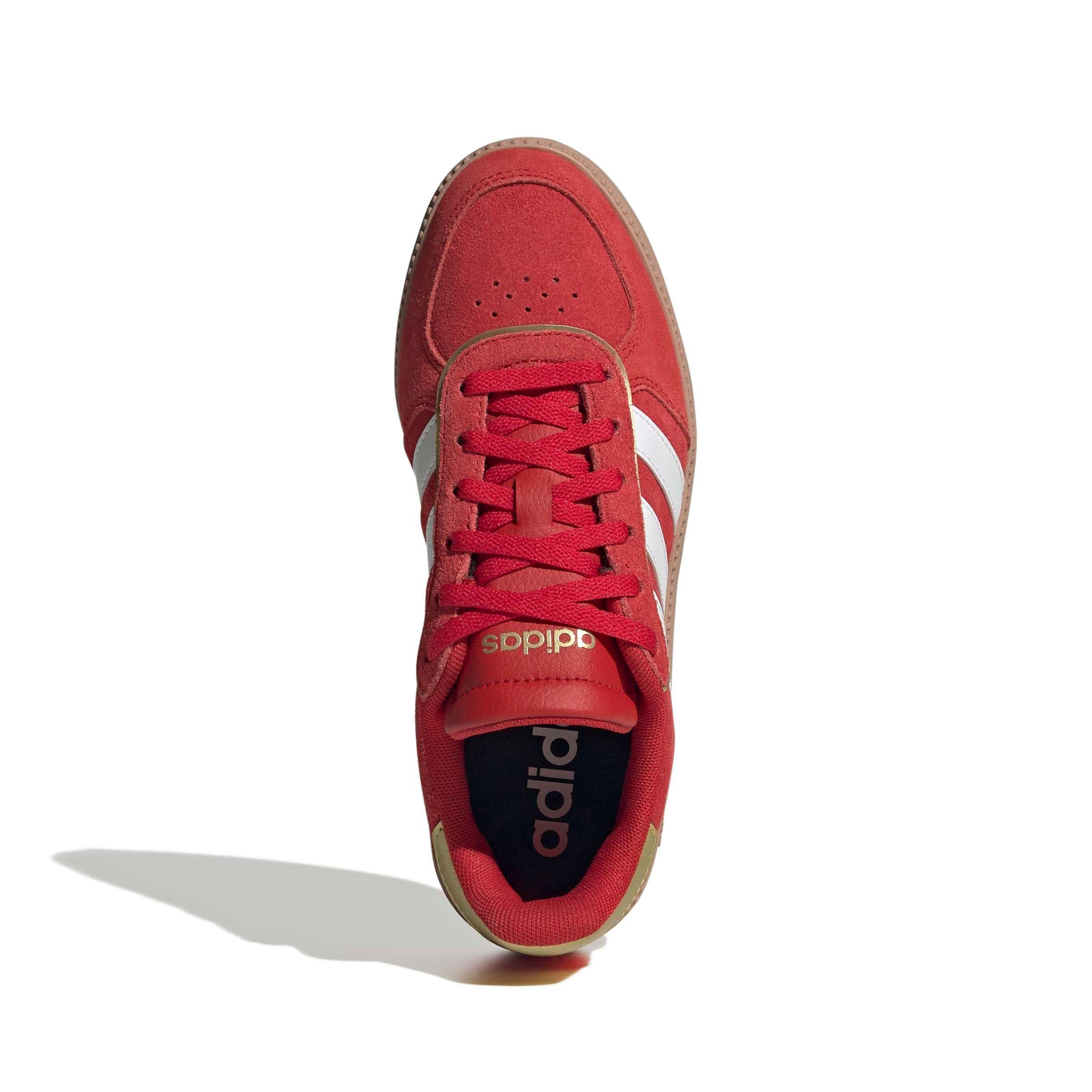 adidas Breaknet Sleek "Better Scarlet/Chalk White/Gold Metallic" Grade School Girls' Shoe - SCARLET/WHITE/GOLD