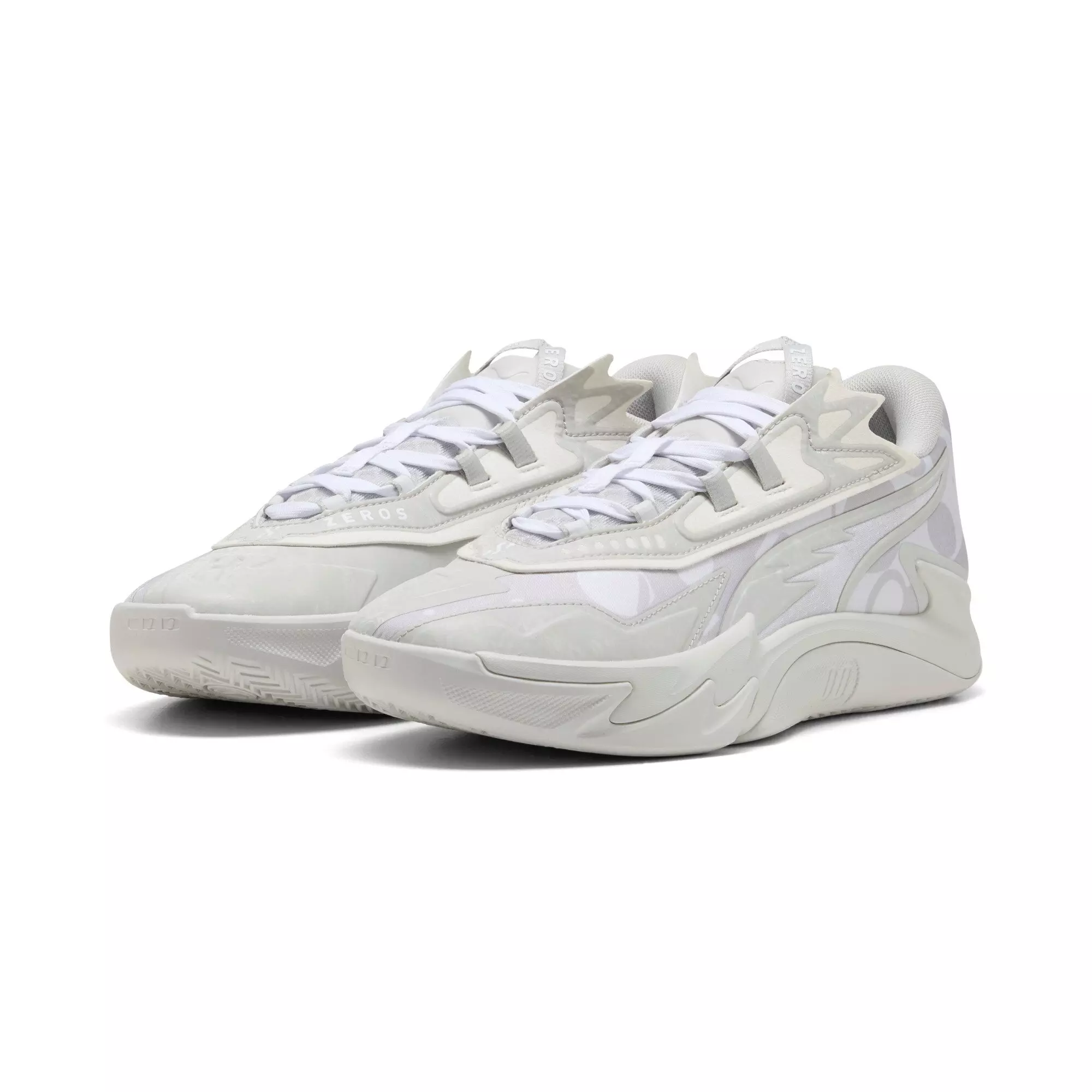 PUMA Scoot Zeros II "Glacial Grey/PUMA White" Men's Basketball Shoe - GREY/WHITE